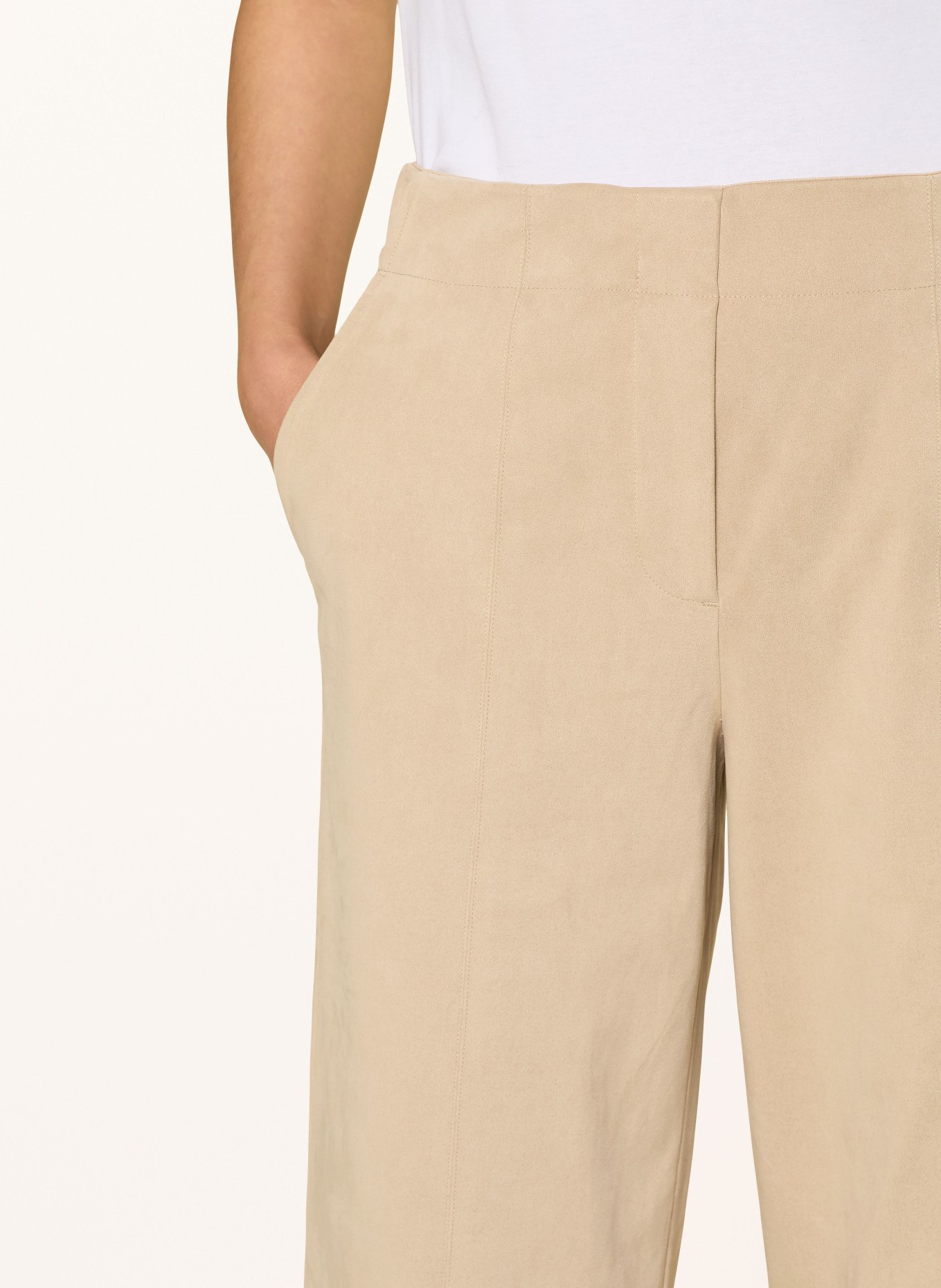 someday 7/8-Hose CURILO VELOURS in Lederoptik: HELLBRAUN