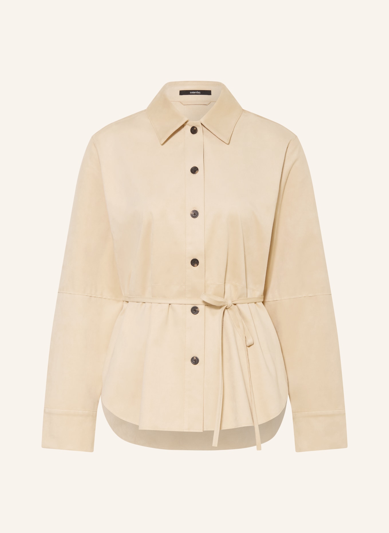 someday Bluzka koszulowa ZYLA w stylu skórzanym: JASNOBRĄZOWY