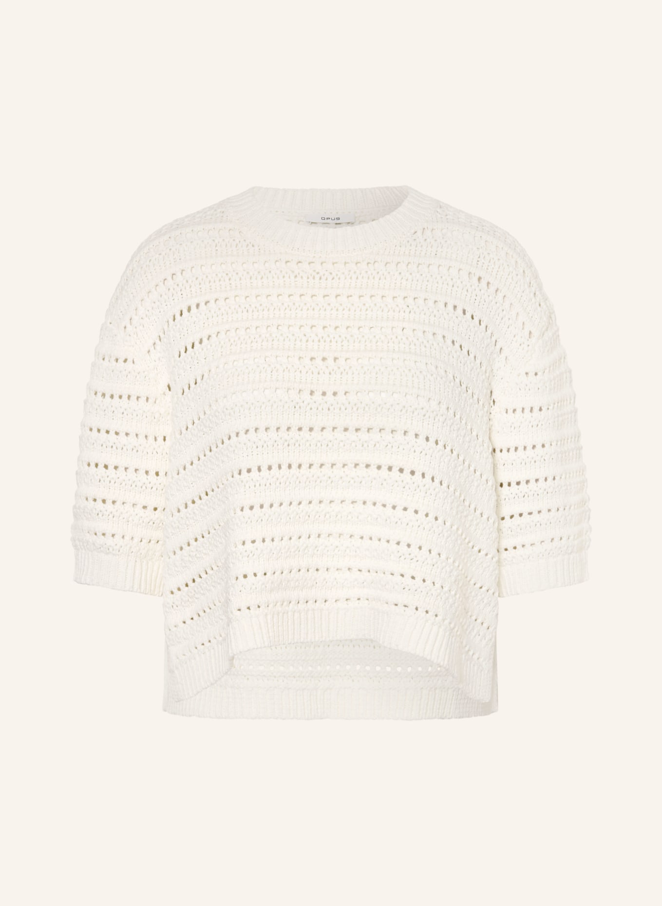 OPUS Pletené tričko PLOOMINA: KRÉMOVÁ