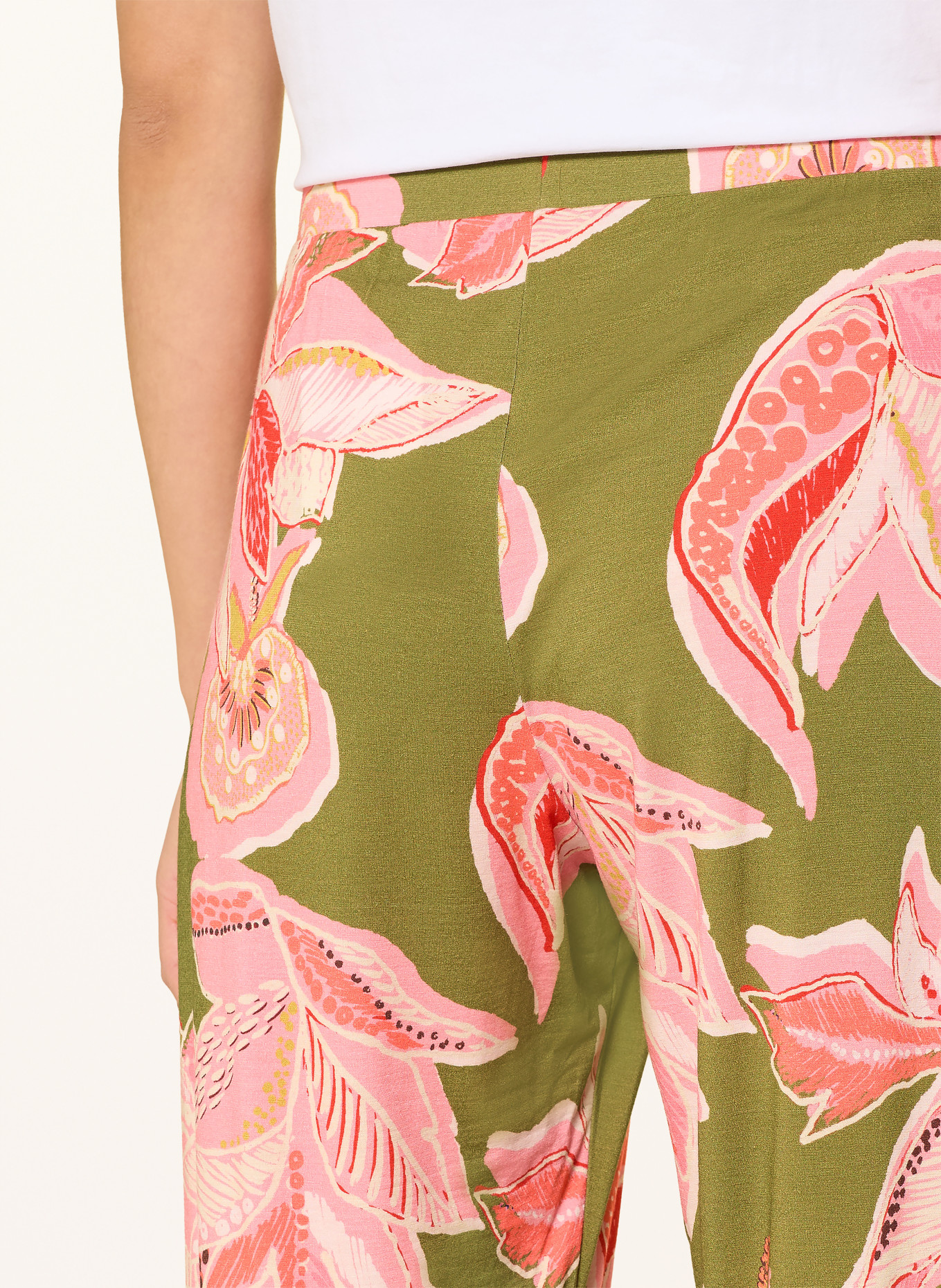mey Schlafhose Serie FLOWER WHIRL: OLIV / ROSA / ROT