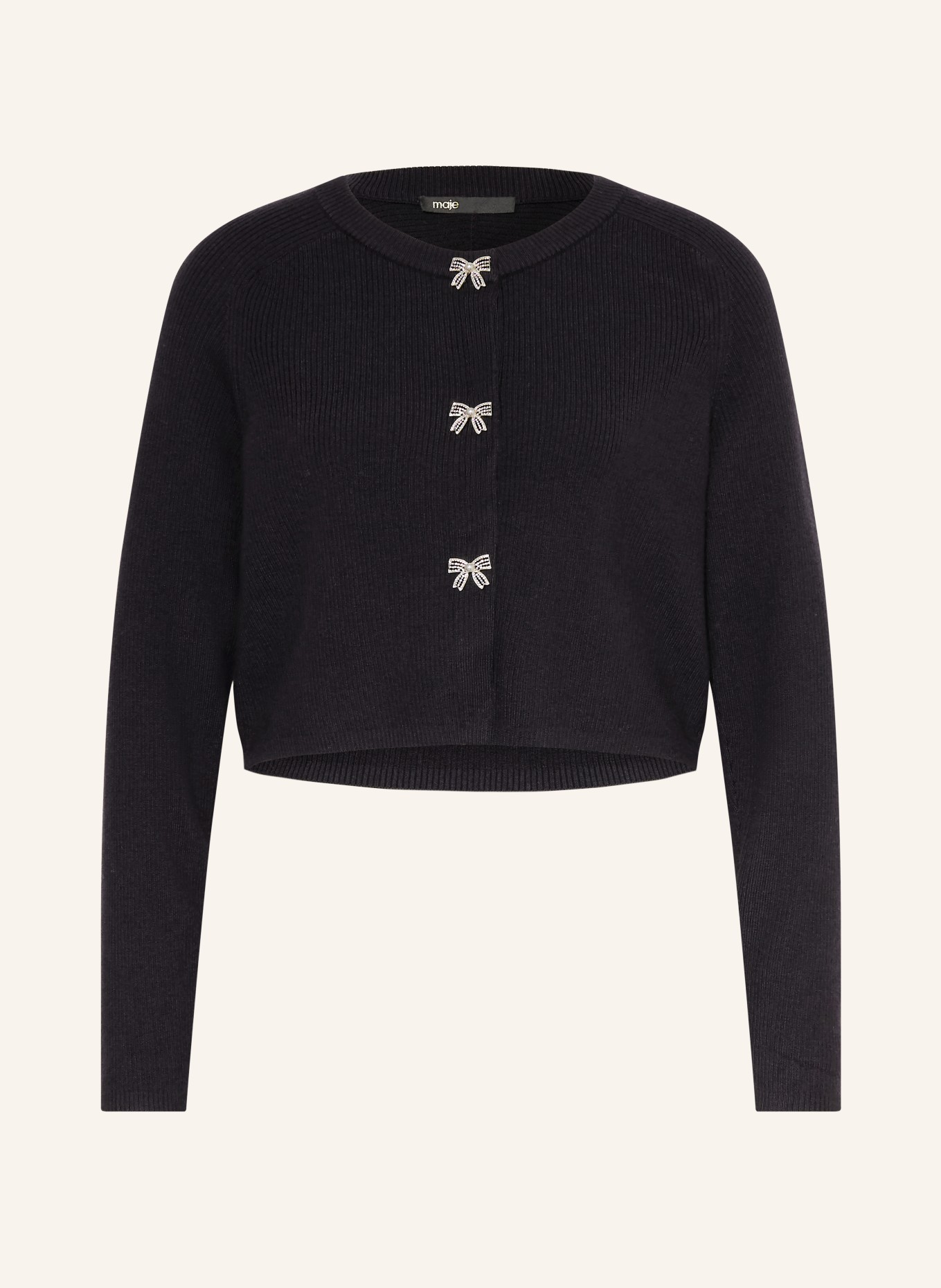 maje Sweter z kamieniami ozdobnymi: GRANATOWY