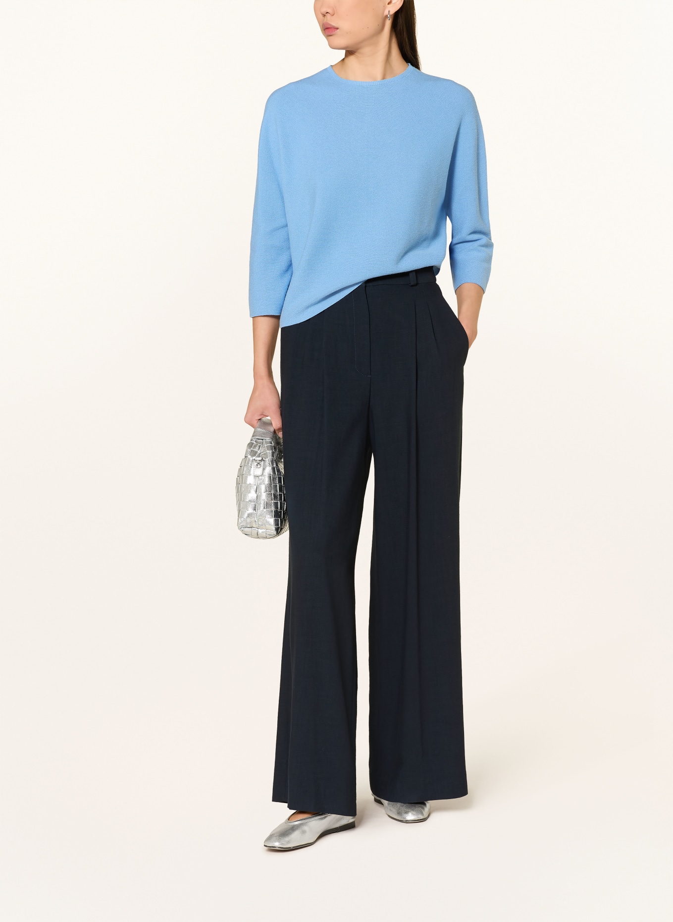 Rich & Royal Sweater with 3/4 sleeves: BLUE