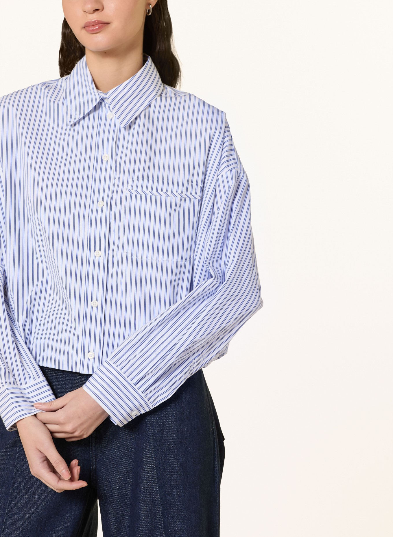 Rich & Royal Hemdbluse: DUNKELBLAU / WEISS