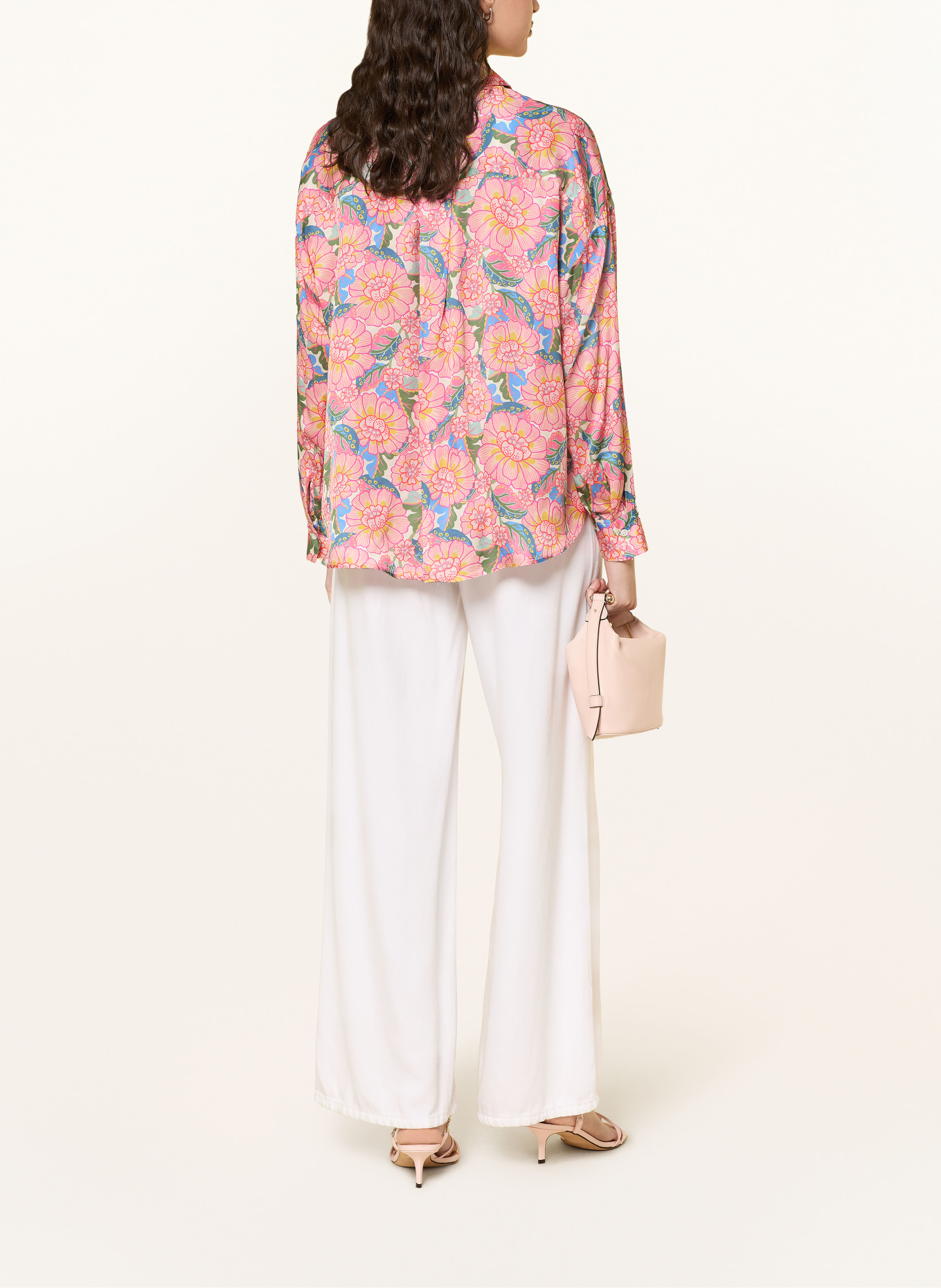 Rich & Royal Hemdbluse aus Satin: ROSA / GRÜN / HELLBLAU