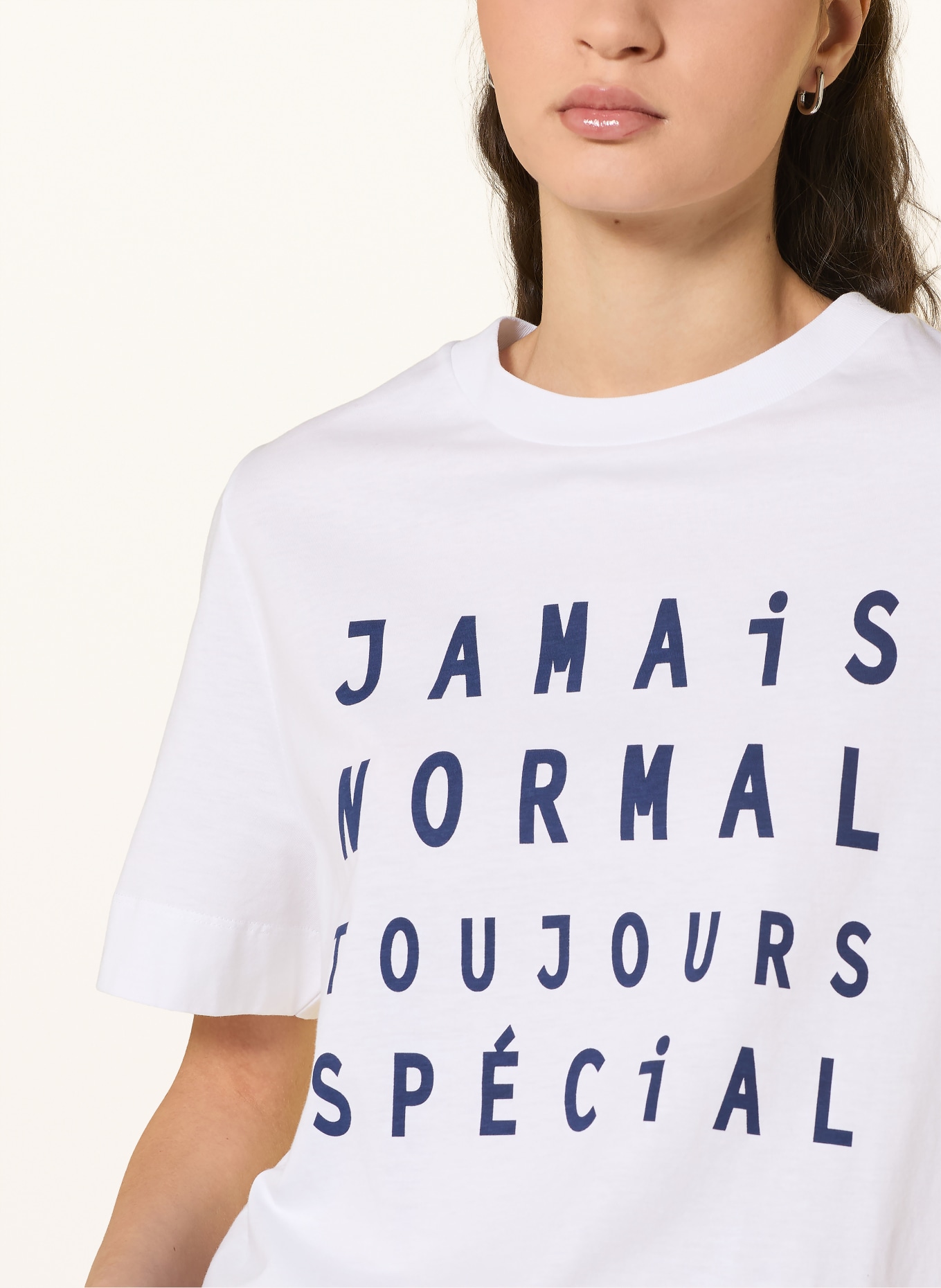 Rich & Royal T-Shirt: WEISS / DUNKELBLAU