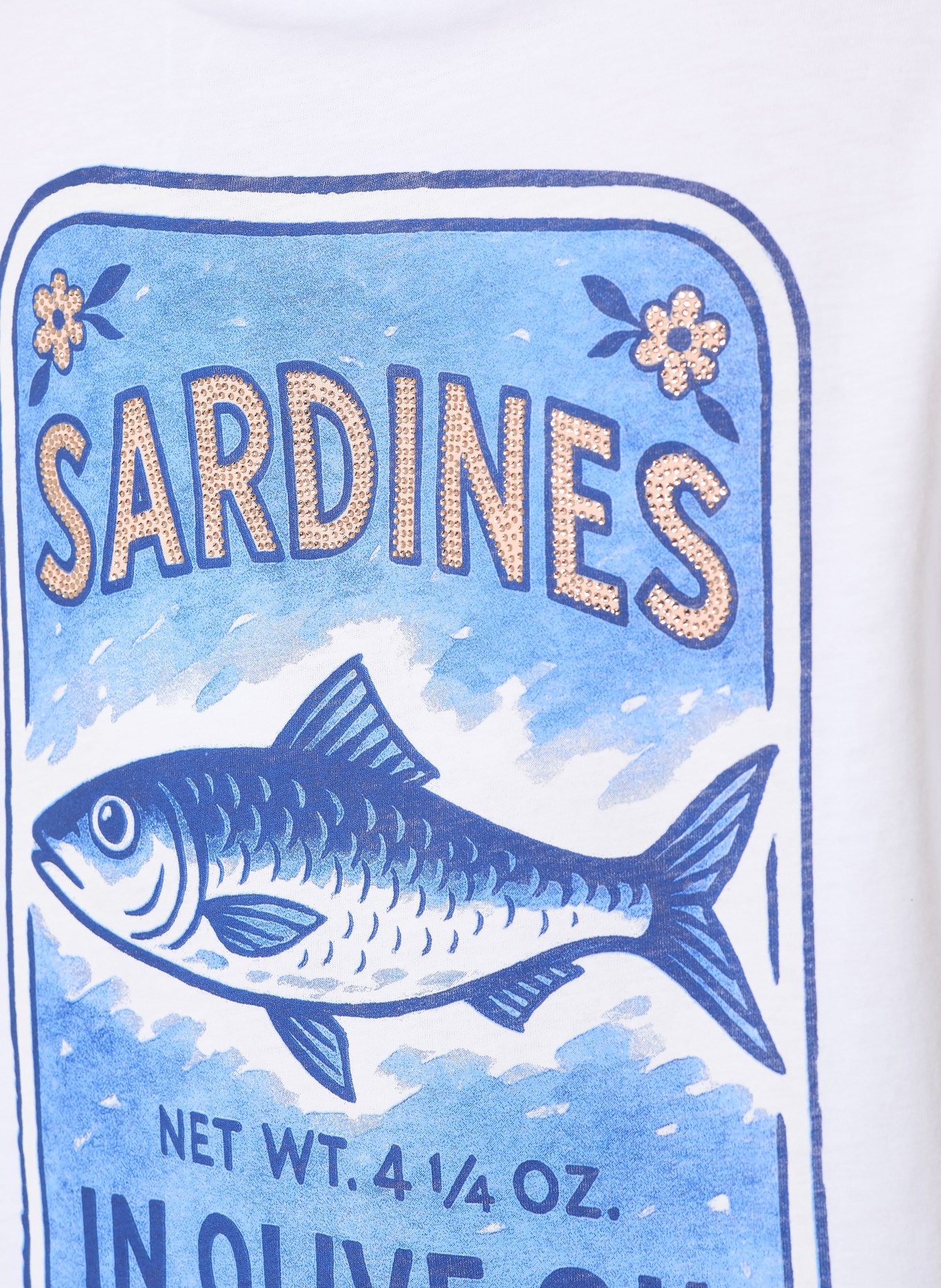 Rich & Royal Tričko s ozdobnými kameny: BÍLÁ / TMAVĚ ORANŽOVÁ / MODRÁ