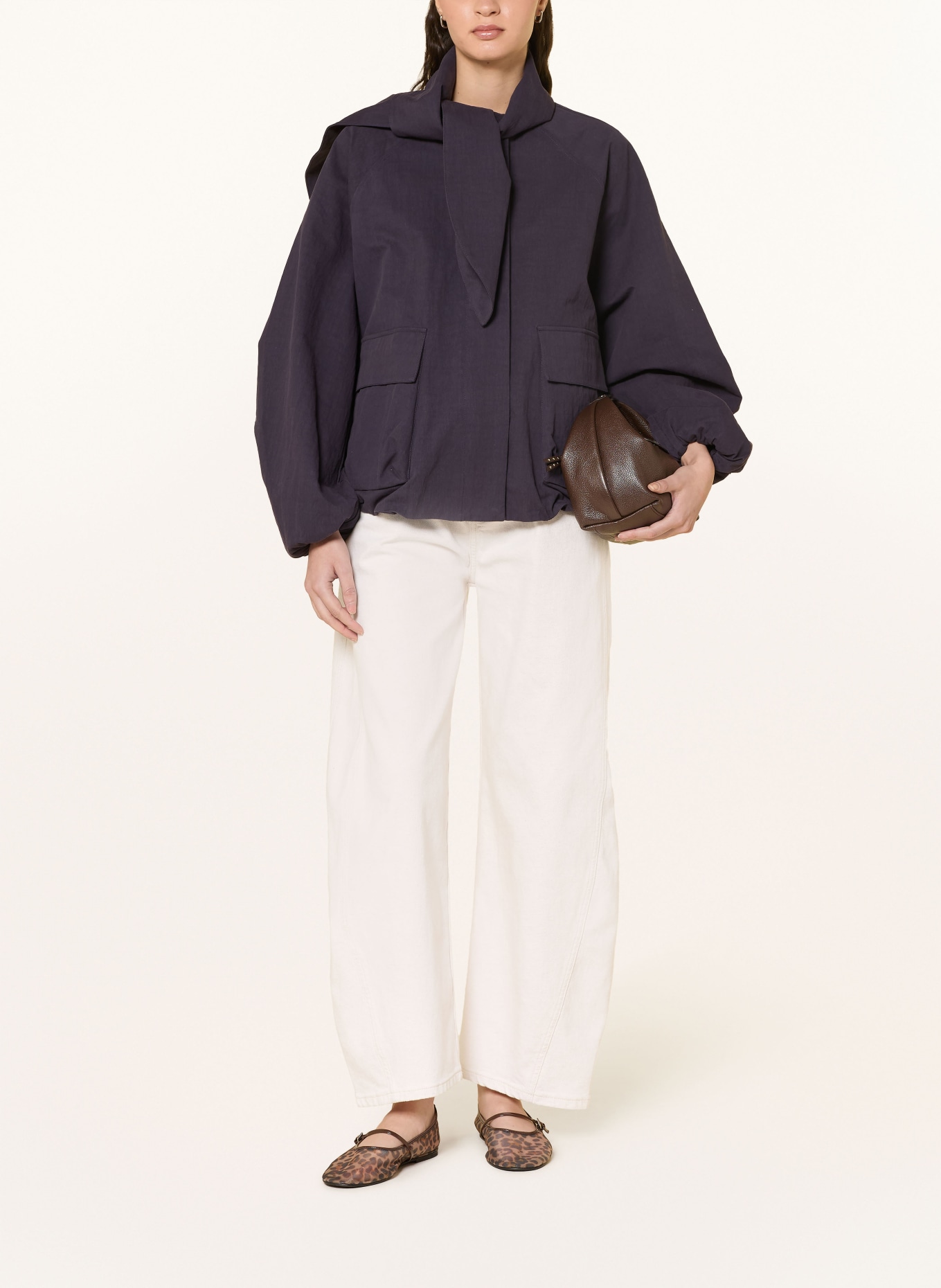 Rich & Royal Blouson oversize avec col amovible: BLEU FONCÉ