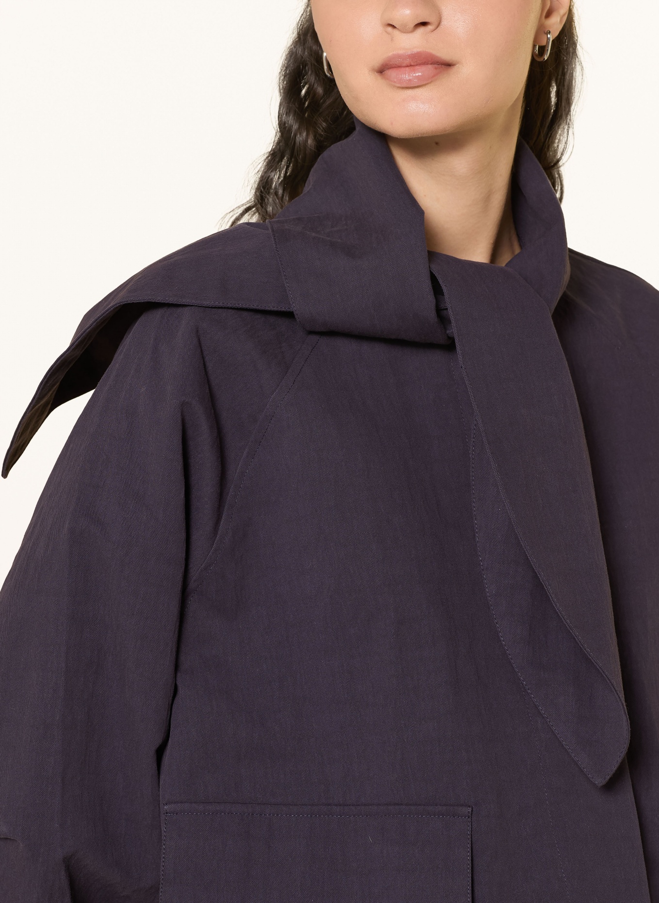 Rich & Royal Blouson oversize avec col amovible: BLEU FONCÉ