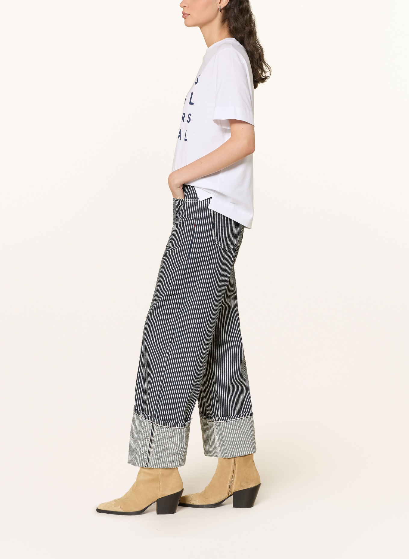 Rich & Royal Cropped Jeans: 700 DENIM BLUE