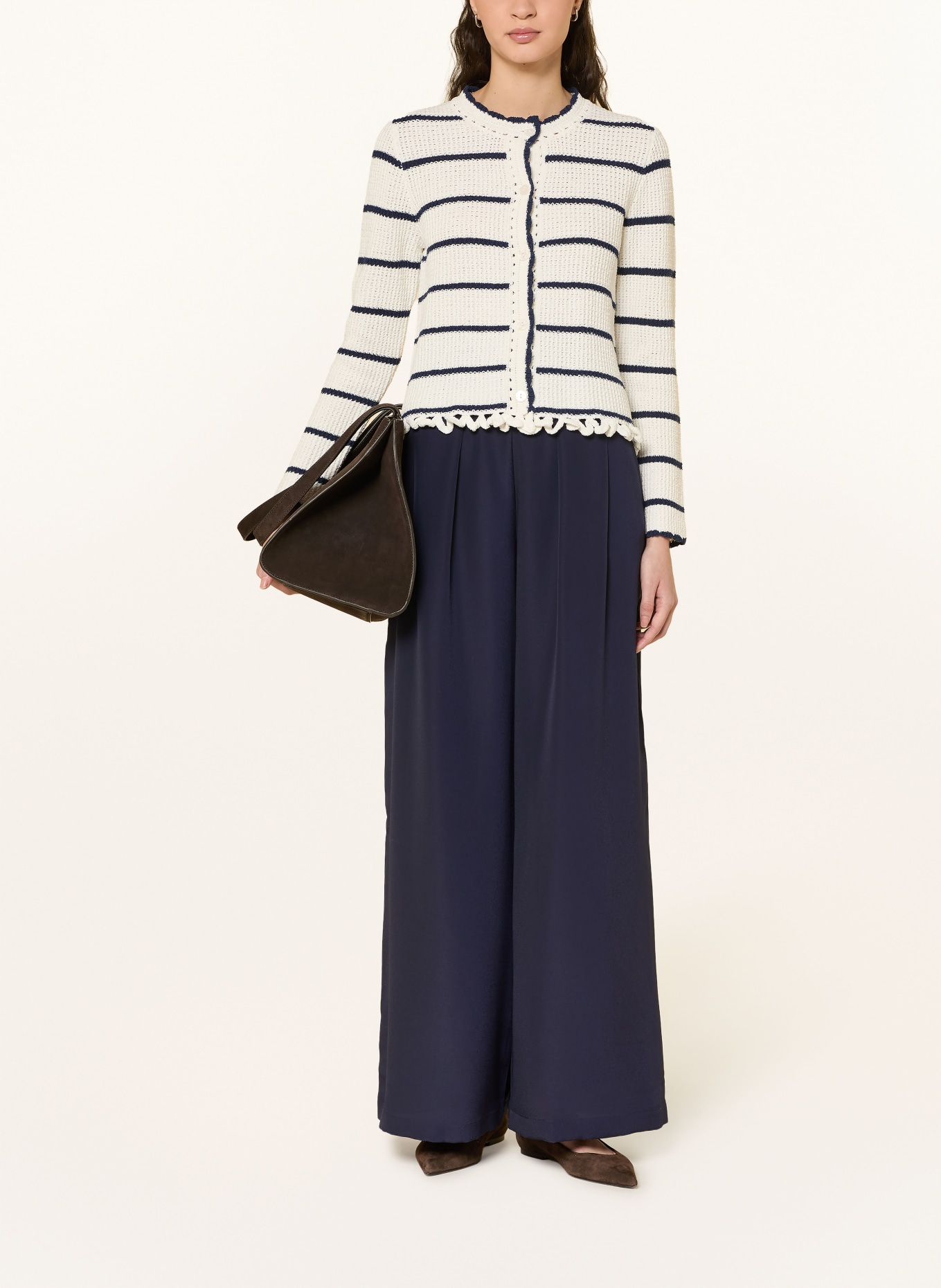 Rich & Royal kardigan: BIAŁY / GRANATOWY