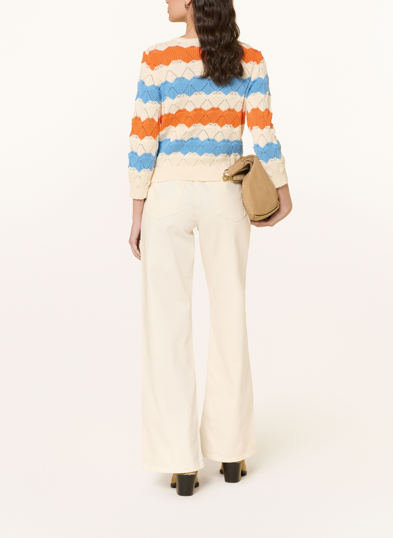 Rich & Royal cardigan: CRÈME / ORANGE / BLEU