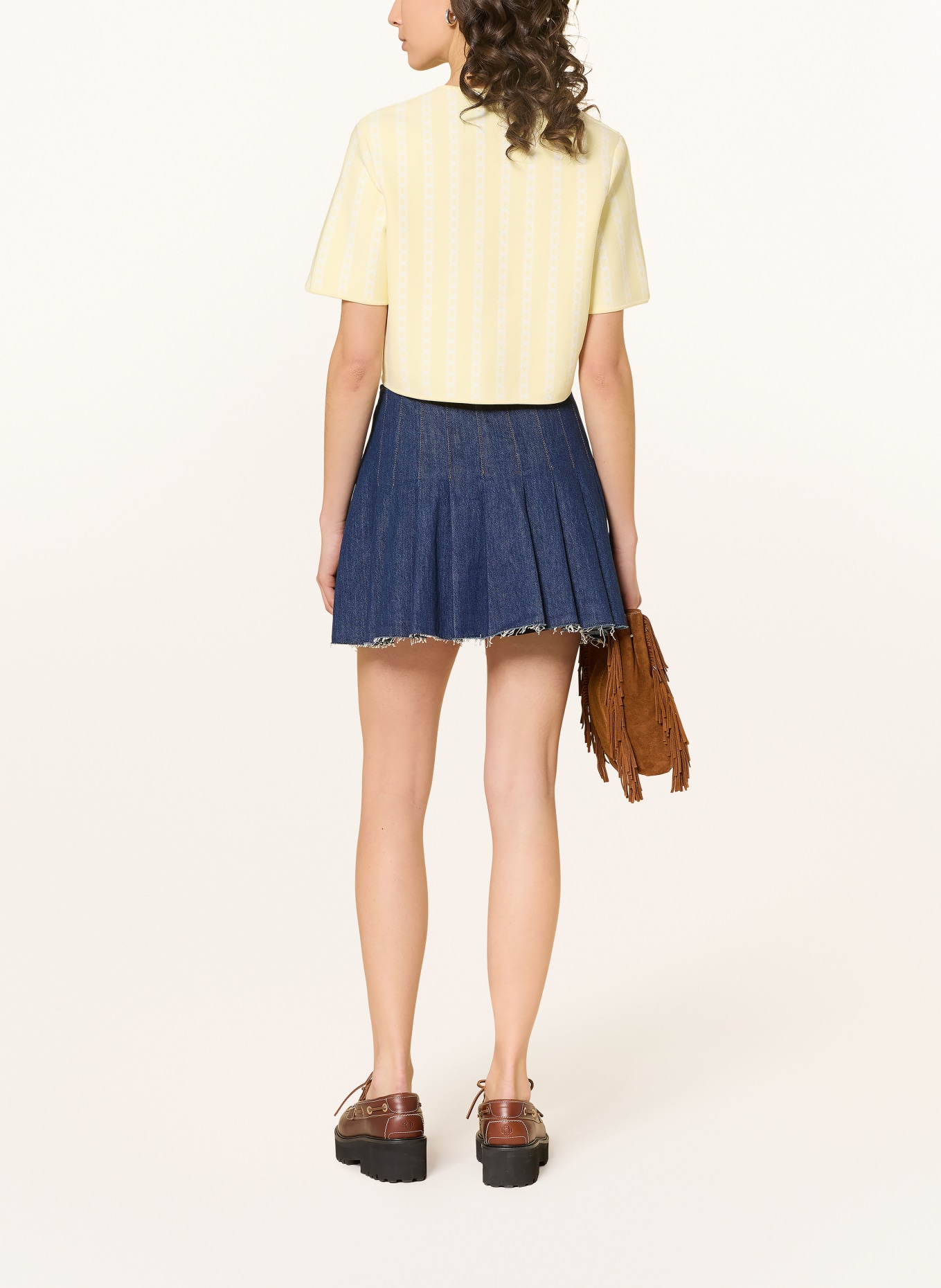 maje kardigan: JASNOŻÓŁTY / BIAŁY