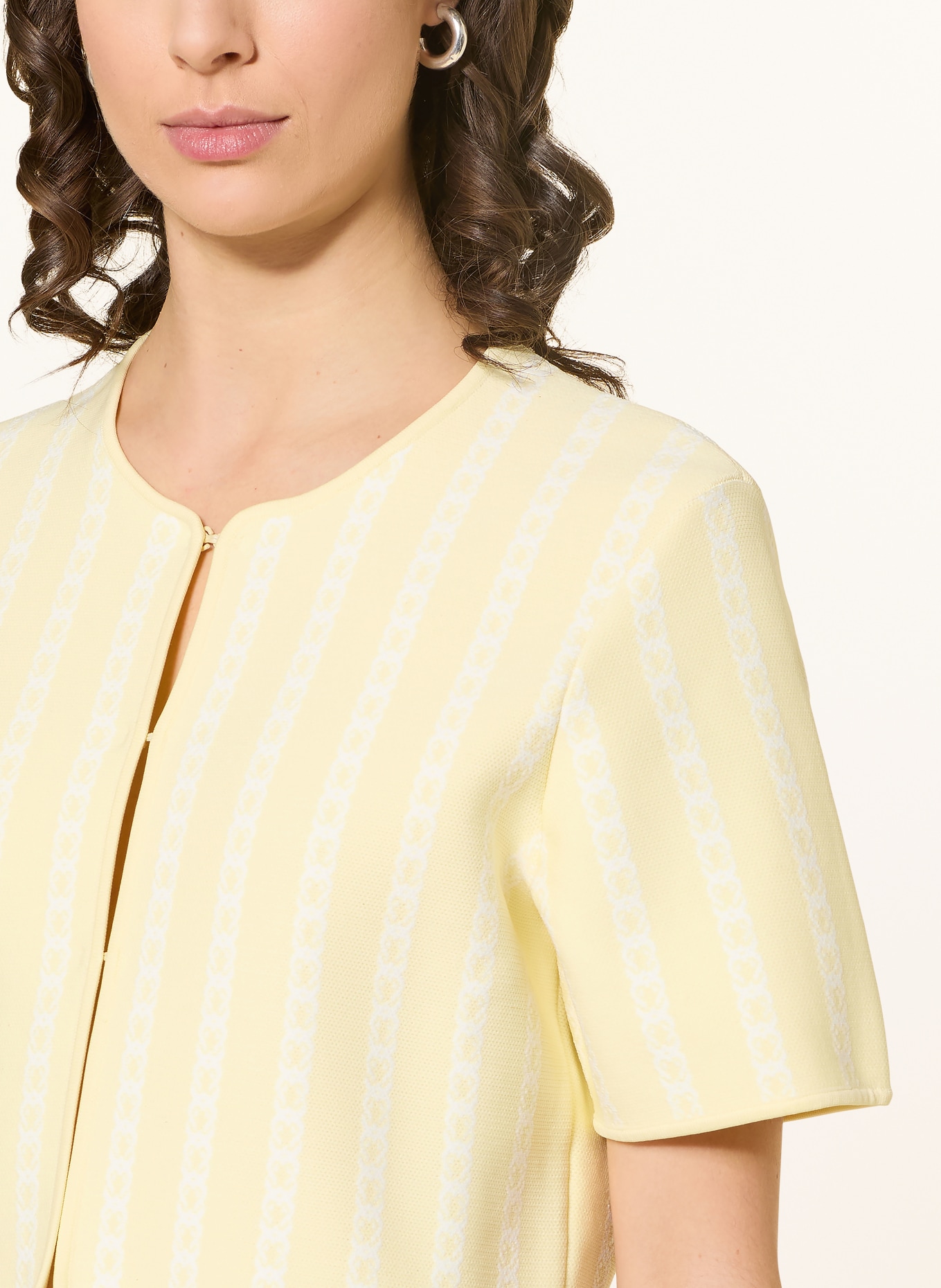 maje kardigan: JASNOŻÓŁTY / BIAŁY