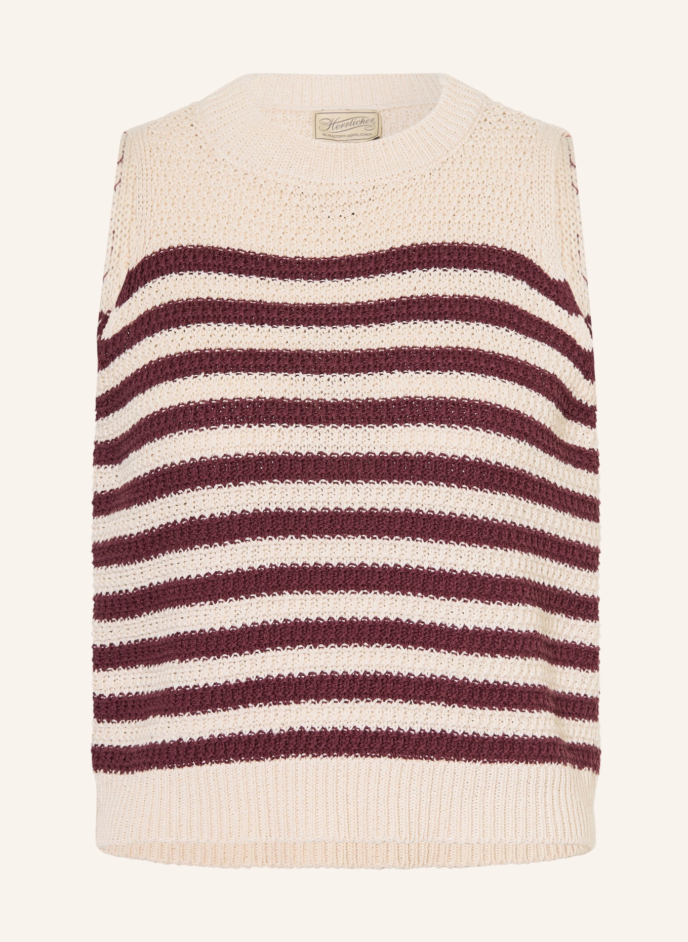 Herrlicher Gebreide top ELAIA: BEIGE / BRUIN