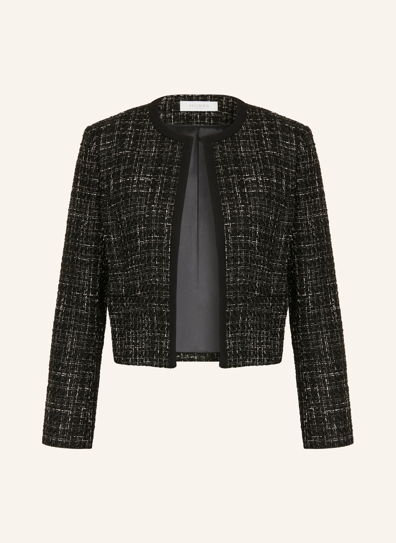 HOBBS Tweed-Kastenjacke ESME: SCHWARZ / WEISS