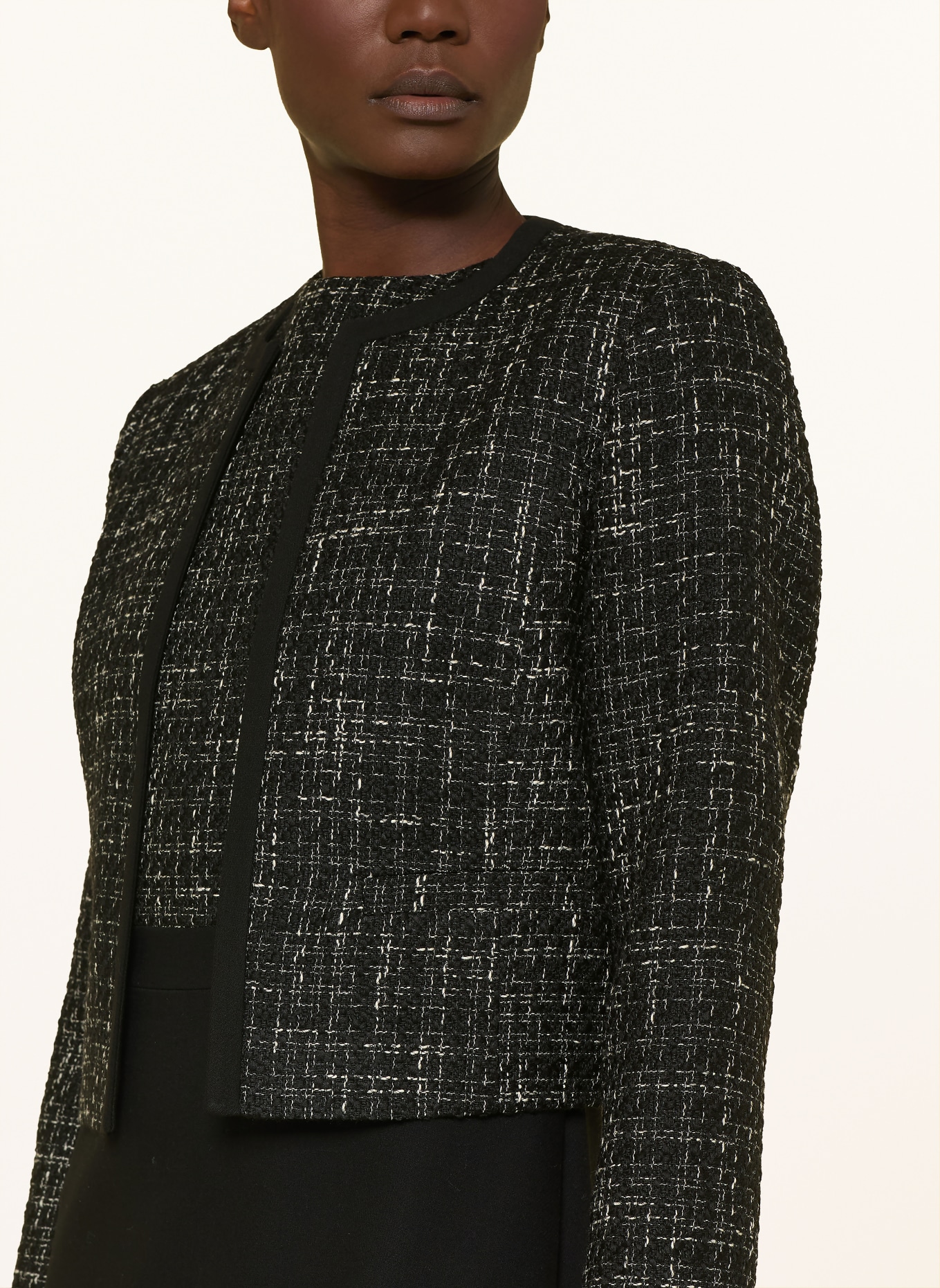 HOBBS Tweed-Kastenjacke ESME: SCHWARZ / WEISS