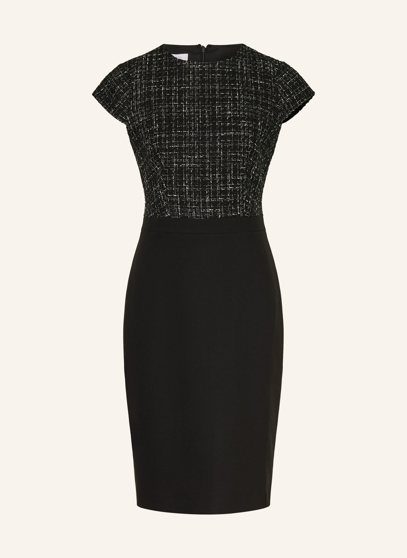 HOBBS Etuikleid ESME im Materialmix: SCHWARZ / WEISS