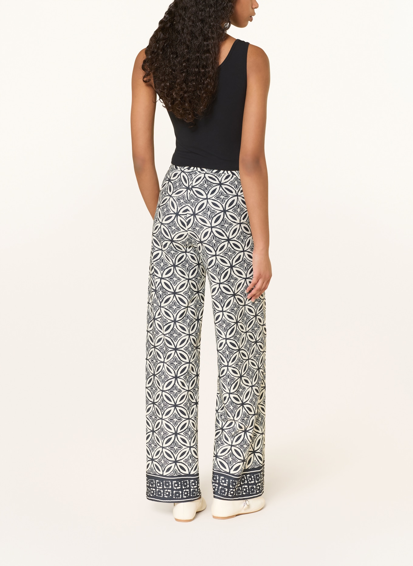 CAMBIO Marlene-broek ALLISON: CRÈME / DONKERBLAUW