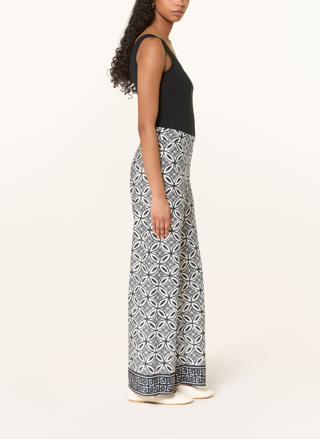 CAMBIO Marlene-broek ALLISON: CRÈME / DONKERBLAUW