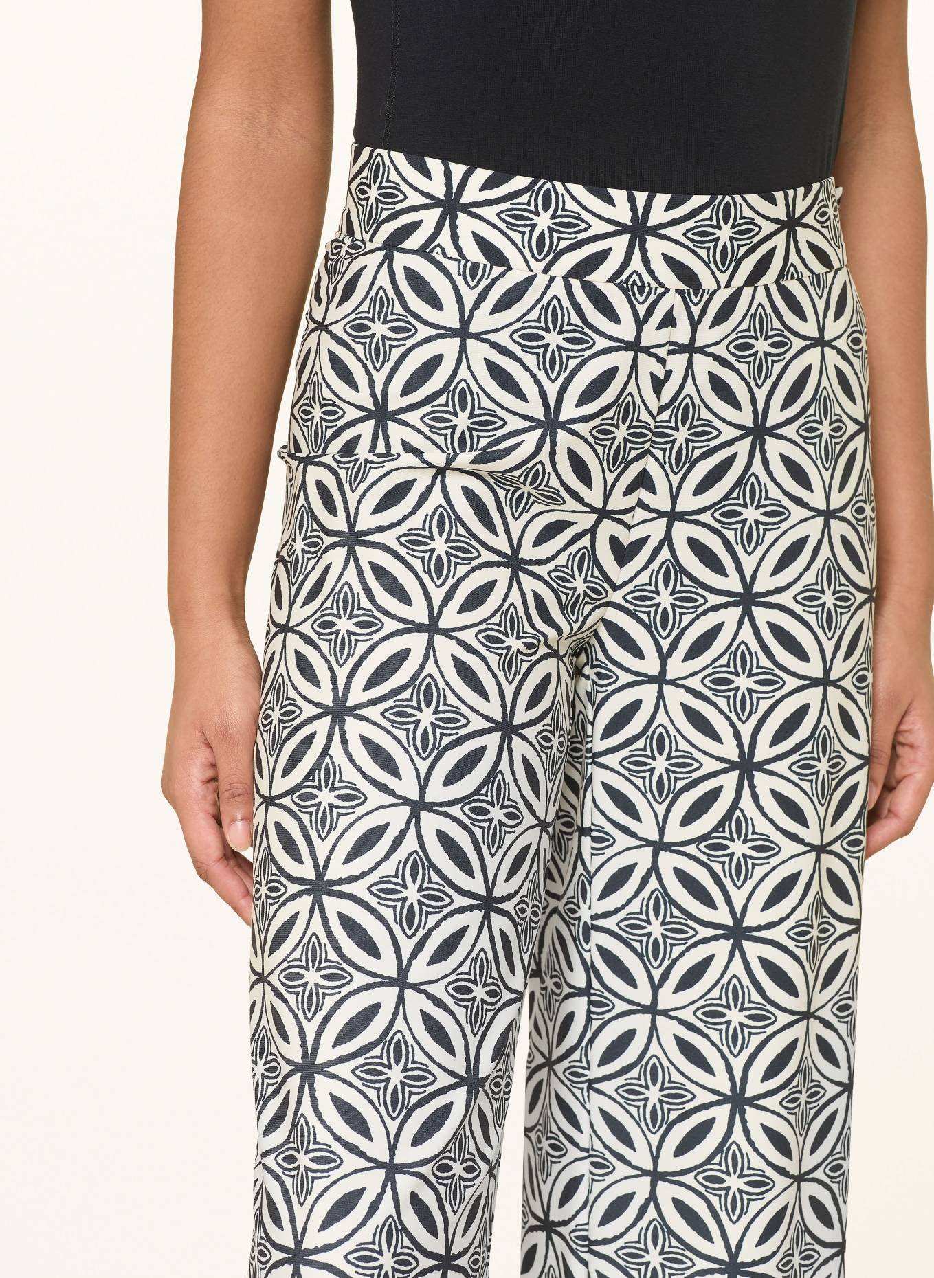 CAMBIO Marlene-broek ALLISON: CRÈME / DONKERBLAUW