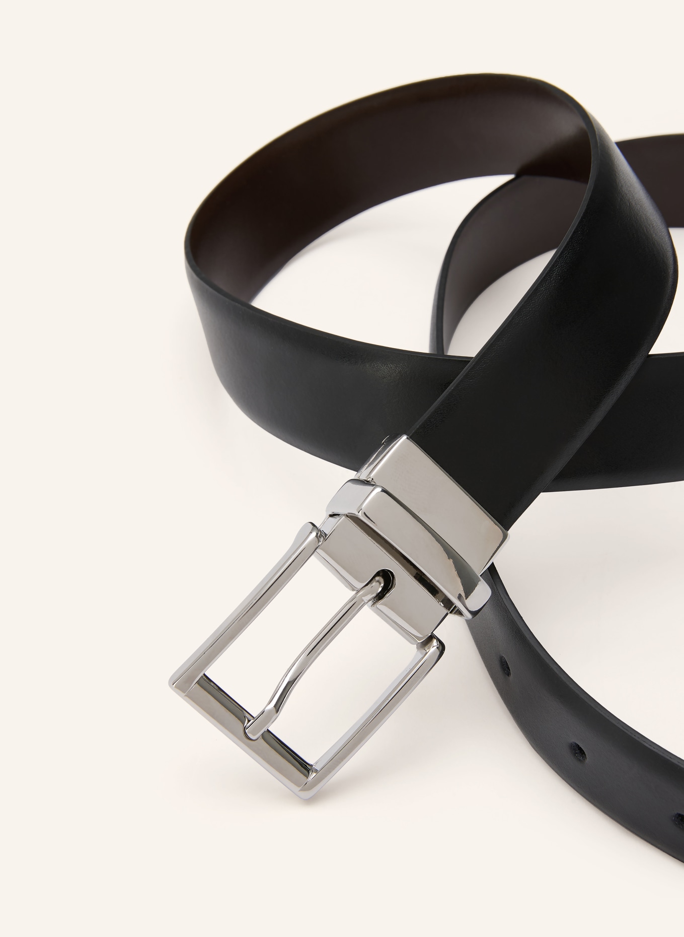 REISS Ledergürtel zum Wenden: SCHWARZ / BRAUN