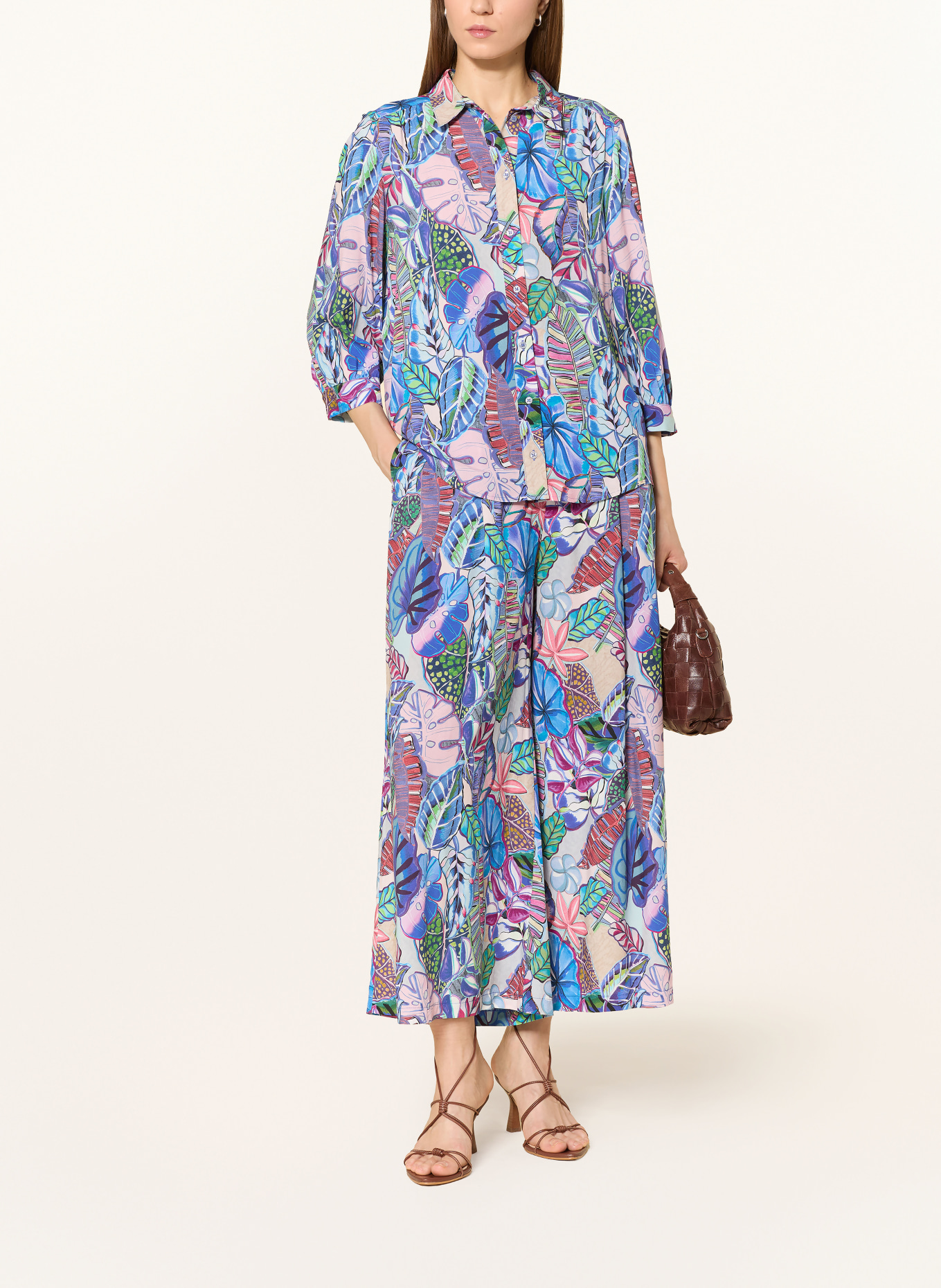 CINQUE Hemdbluse CITILL mit 3/4-Arm: BLAU / ROT / GRÜN