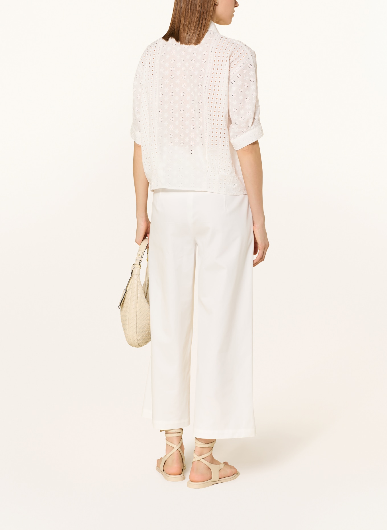 CINQUE Hemdbluse CITERNI aus Lochspitze mit 3/4-Arm: WEISS