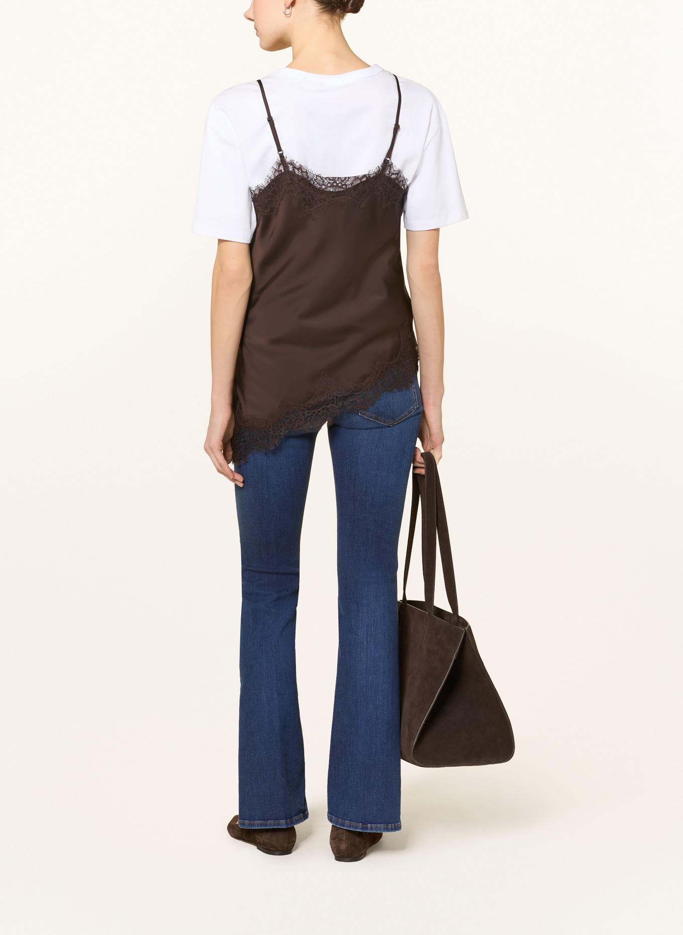 Rich & Royal Satintop mit Spitze: DUNKELBRAUN