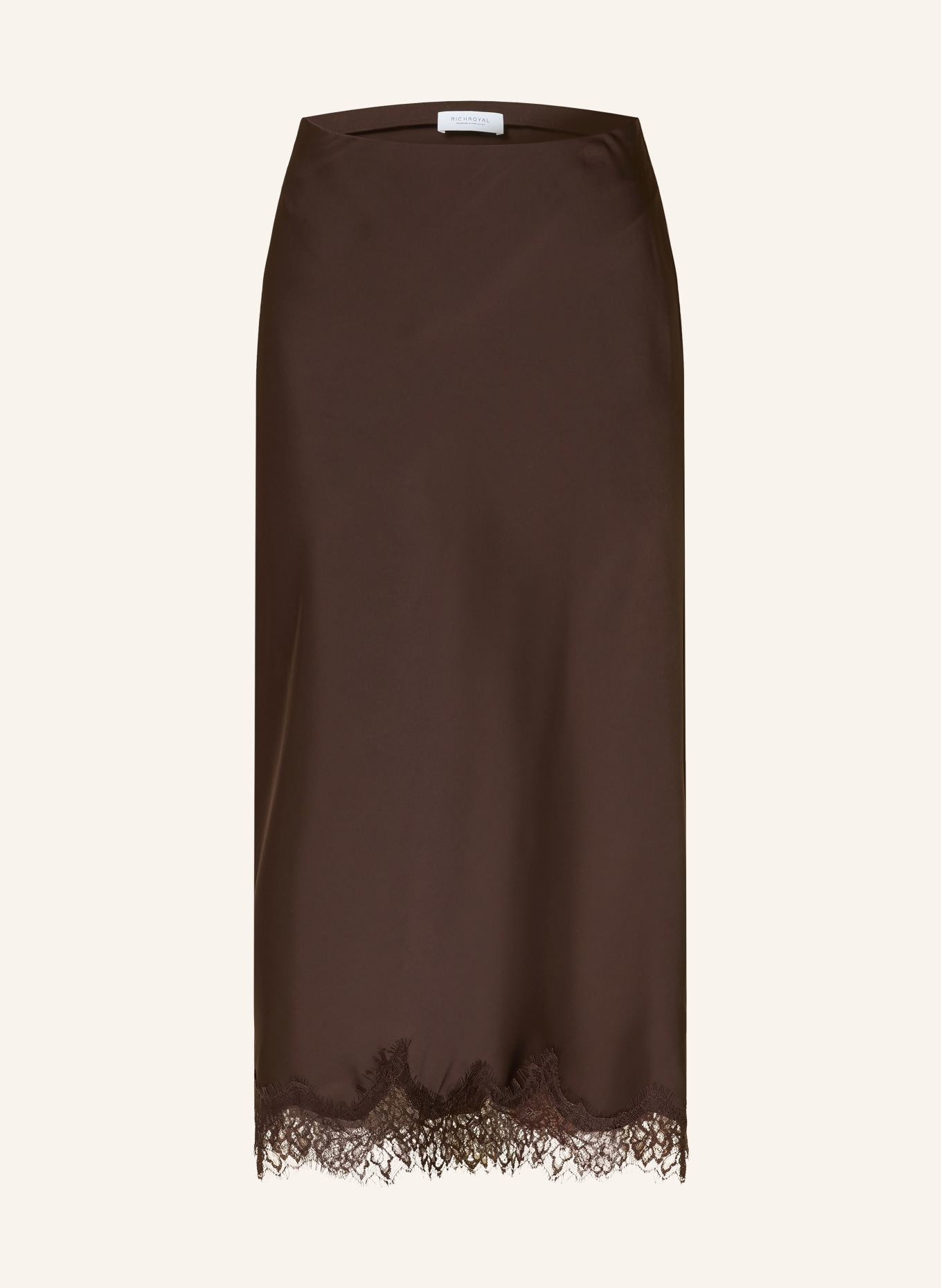 Rich & Royal satin skirt: BROWN