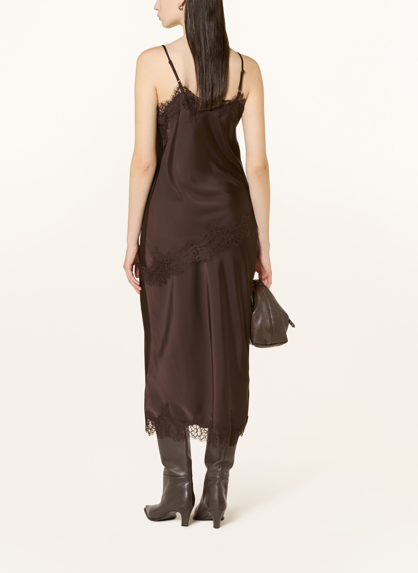 Rich & Royal satin skirt: BROWN