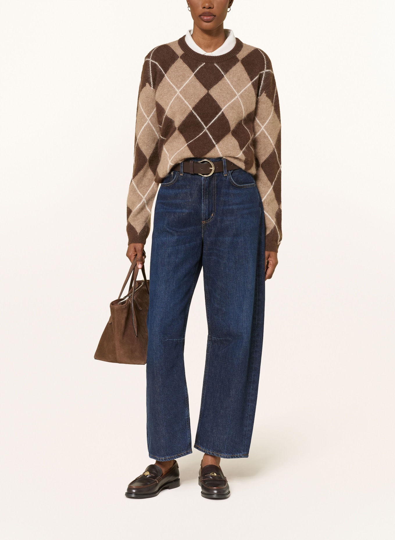 SAINTE MER Pullover: DUNKELBRAUN / HELLBRAUN