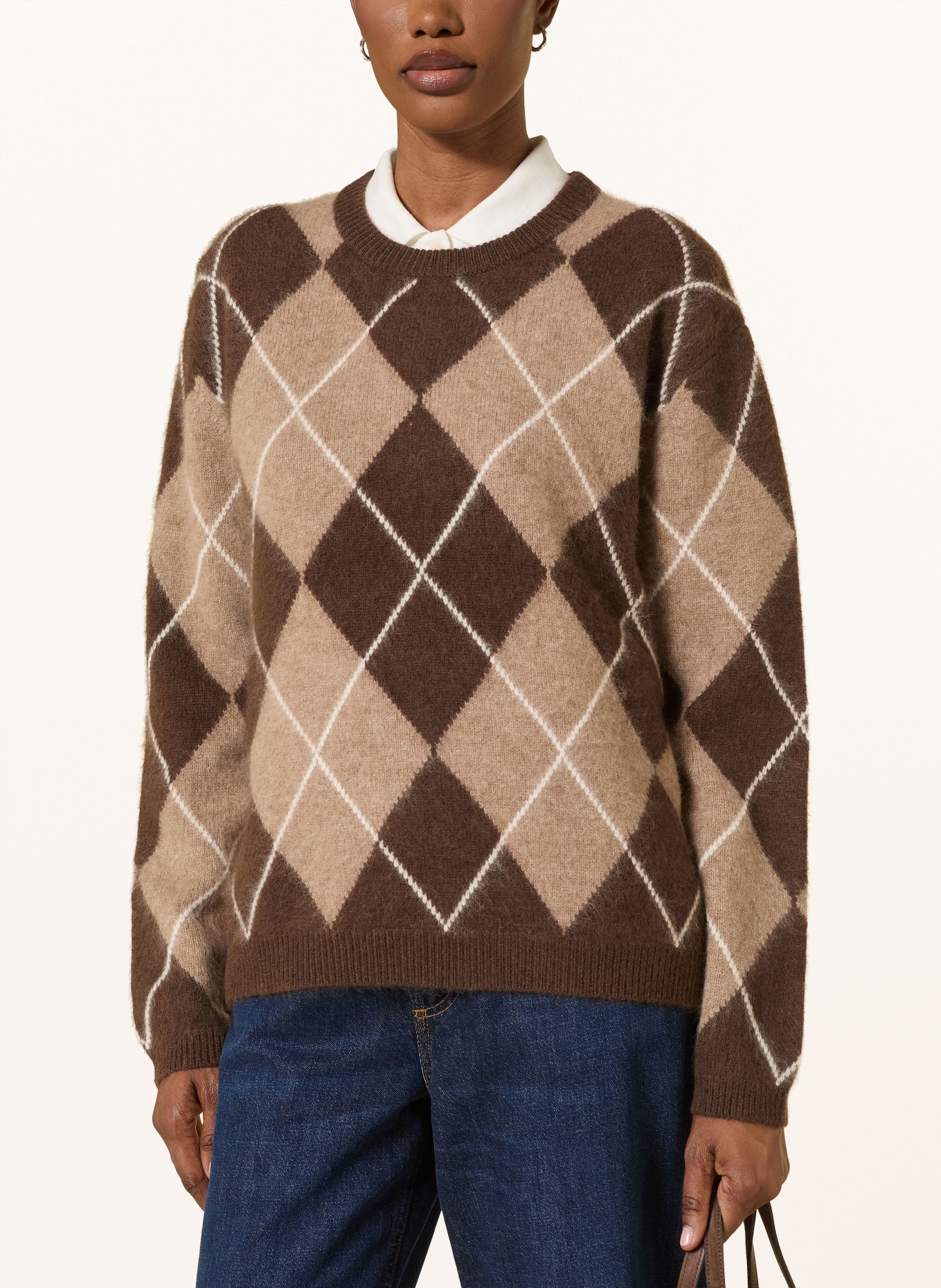 SAINTE MER Pullover: DUNKELBRAUN / HELLBRAUN