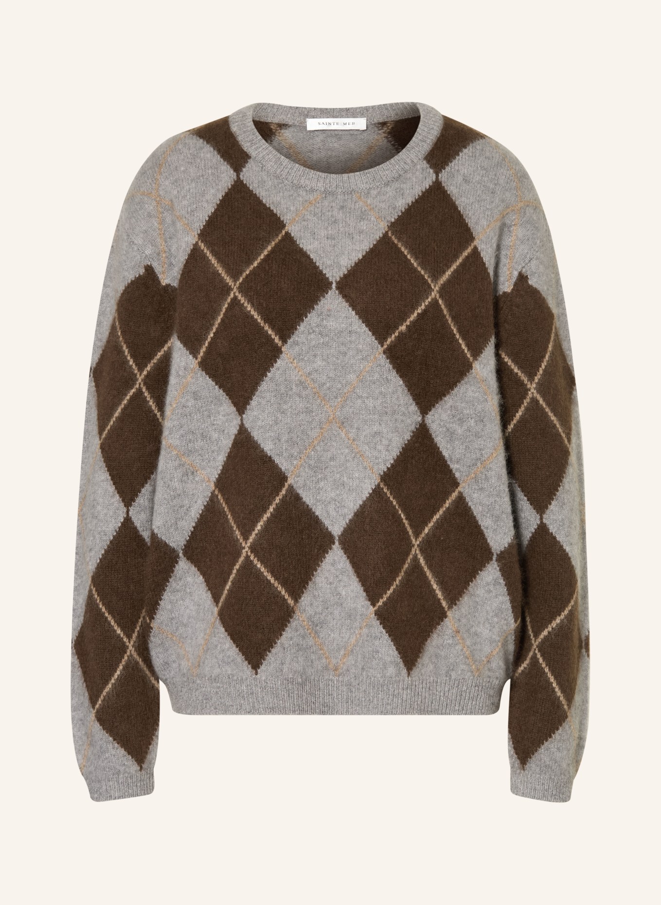 SAINTE MER Pullover: BRAUN / HELLGRAU