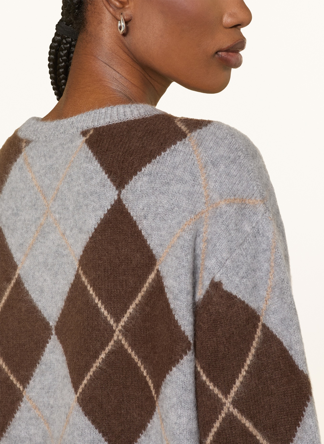 SAINTE MER Pullover: BRAUN / HELLGRAU