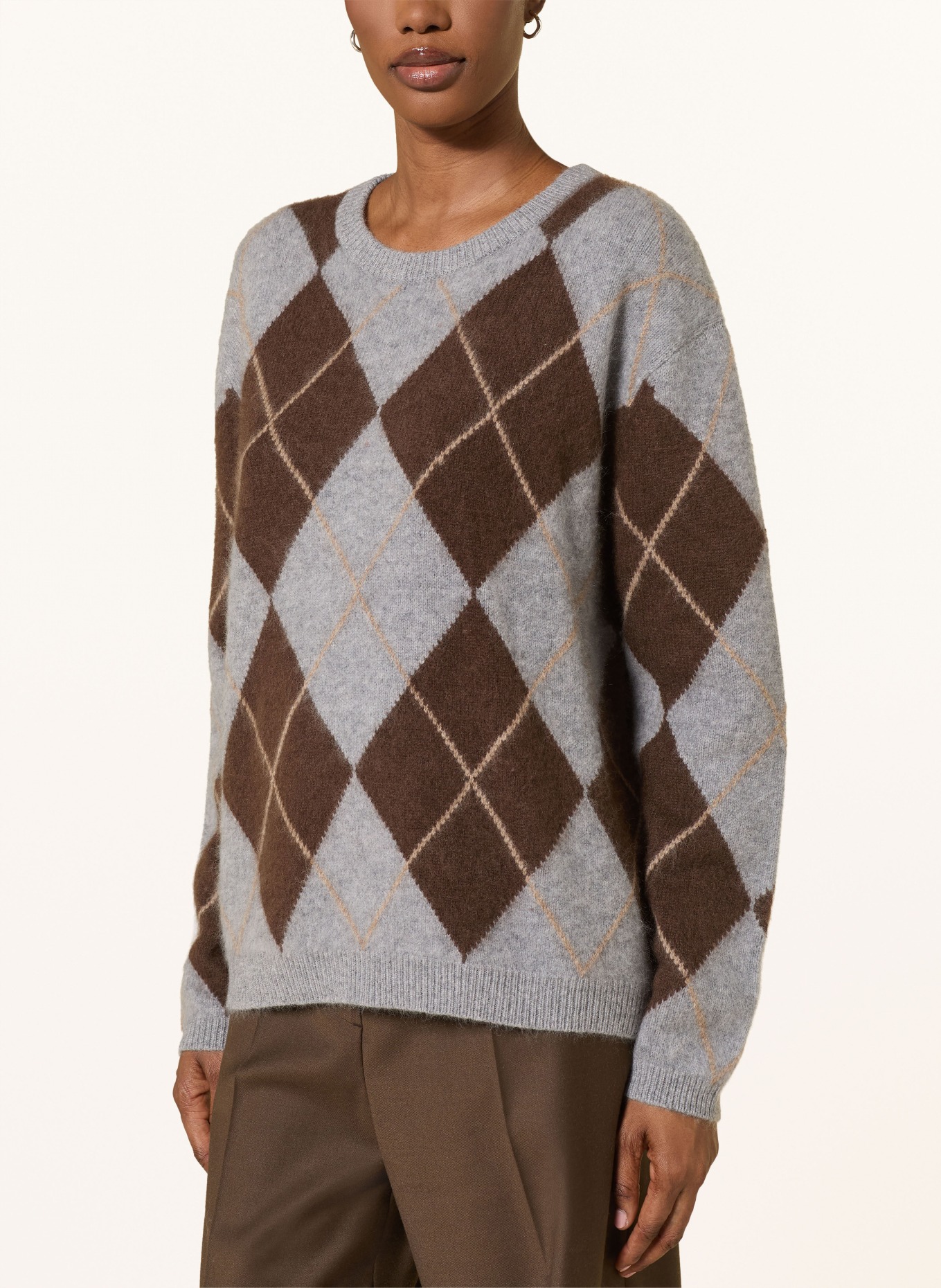 SAINTE MER Pullover: BRAUN / HELLGRAU