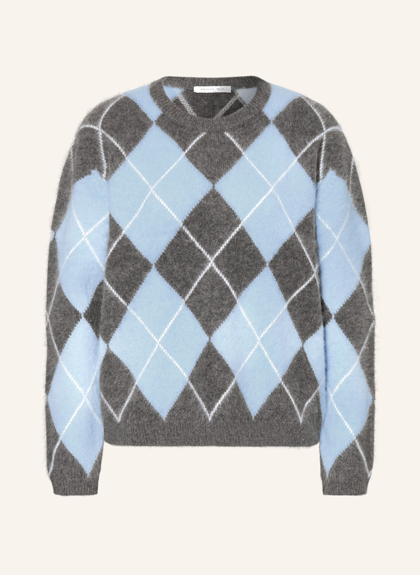 SAINTE MER Pullover: HELLBLAU / DUNKELGRAU