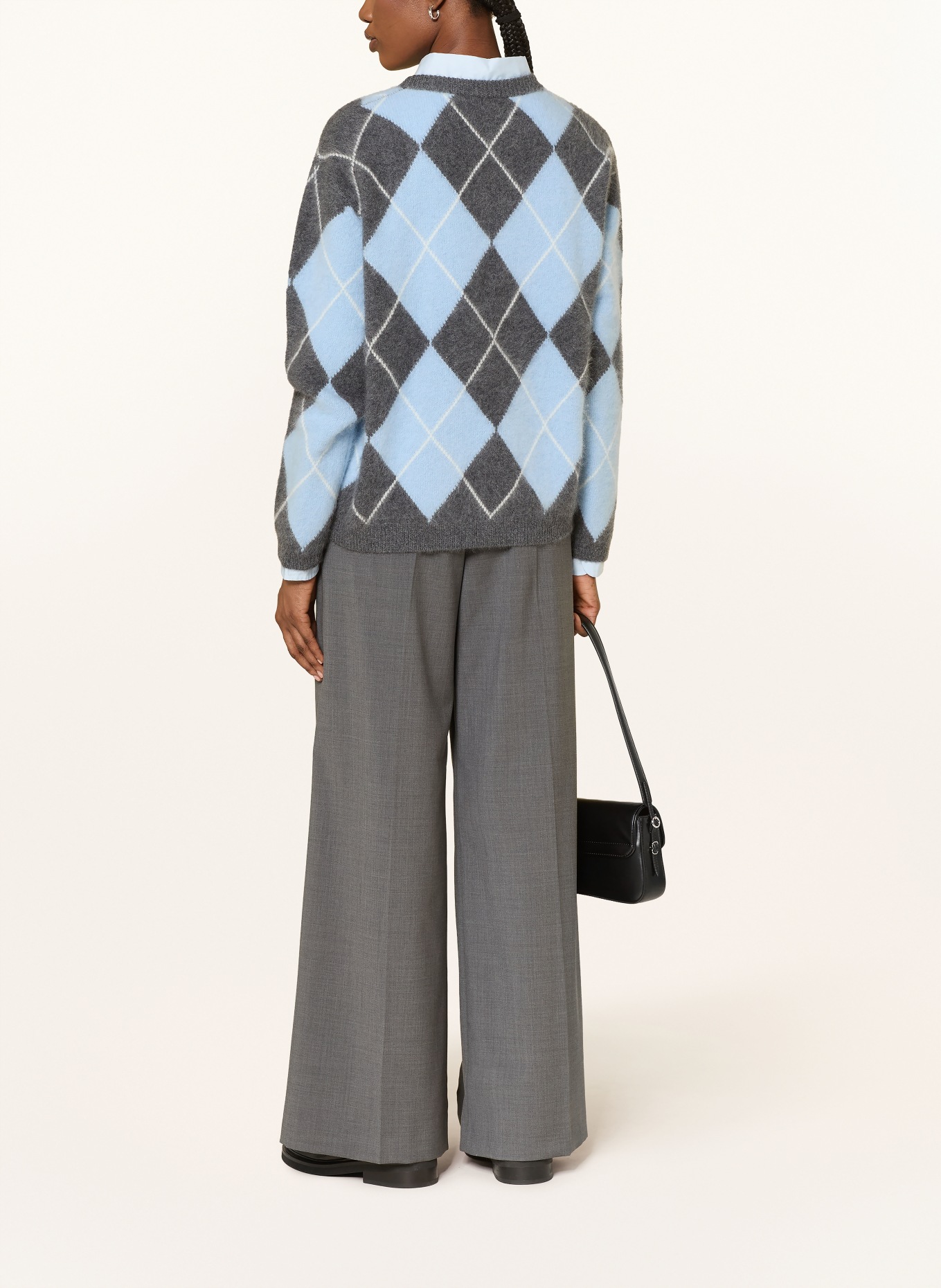 SAINTE MER Pullover: HELLBLAU / DUNKELGRAU