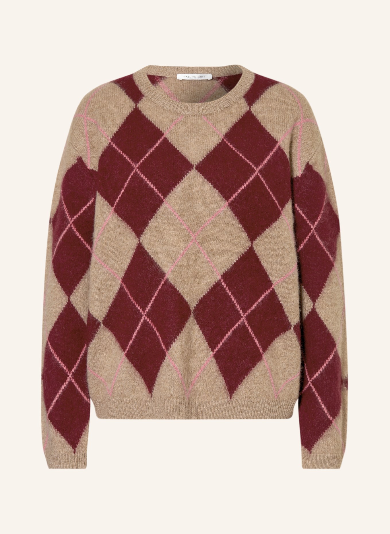 SAINTE MER svetr: TMAVĚ ČERVENÁ / ČERNOŠEDÁ