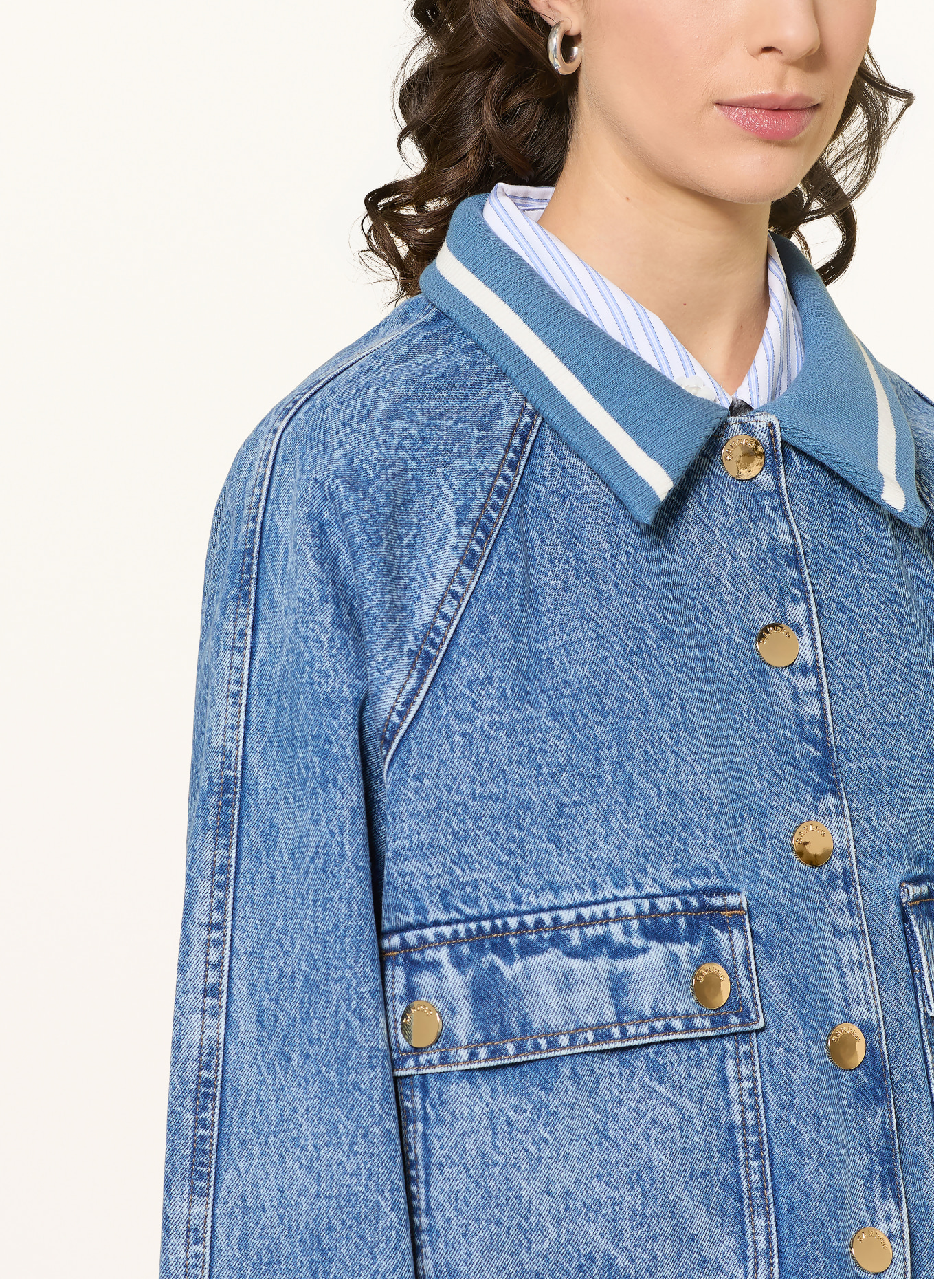 SANDRO kurtka dżinsowa: 4785 BLUE JEAN