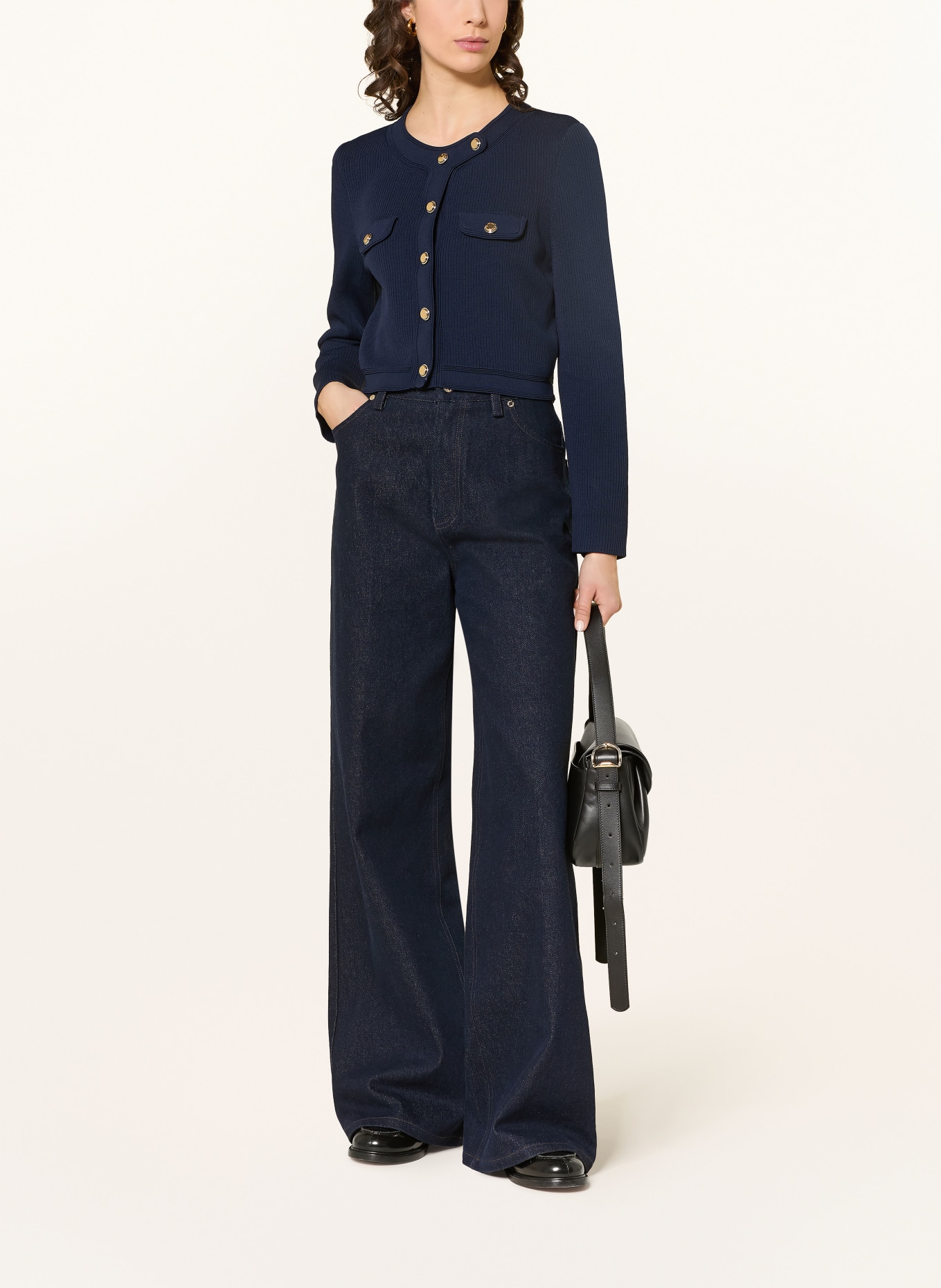 SANDRO Strickjacke: DUNKELBLAU