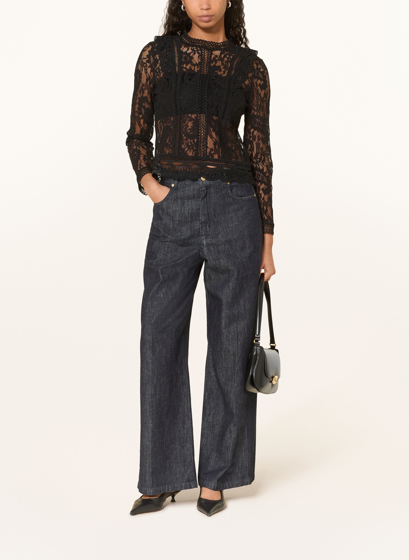 van Laack Blůza VL-TALESIA-XX z krajky: ČERNÁ