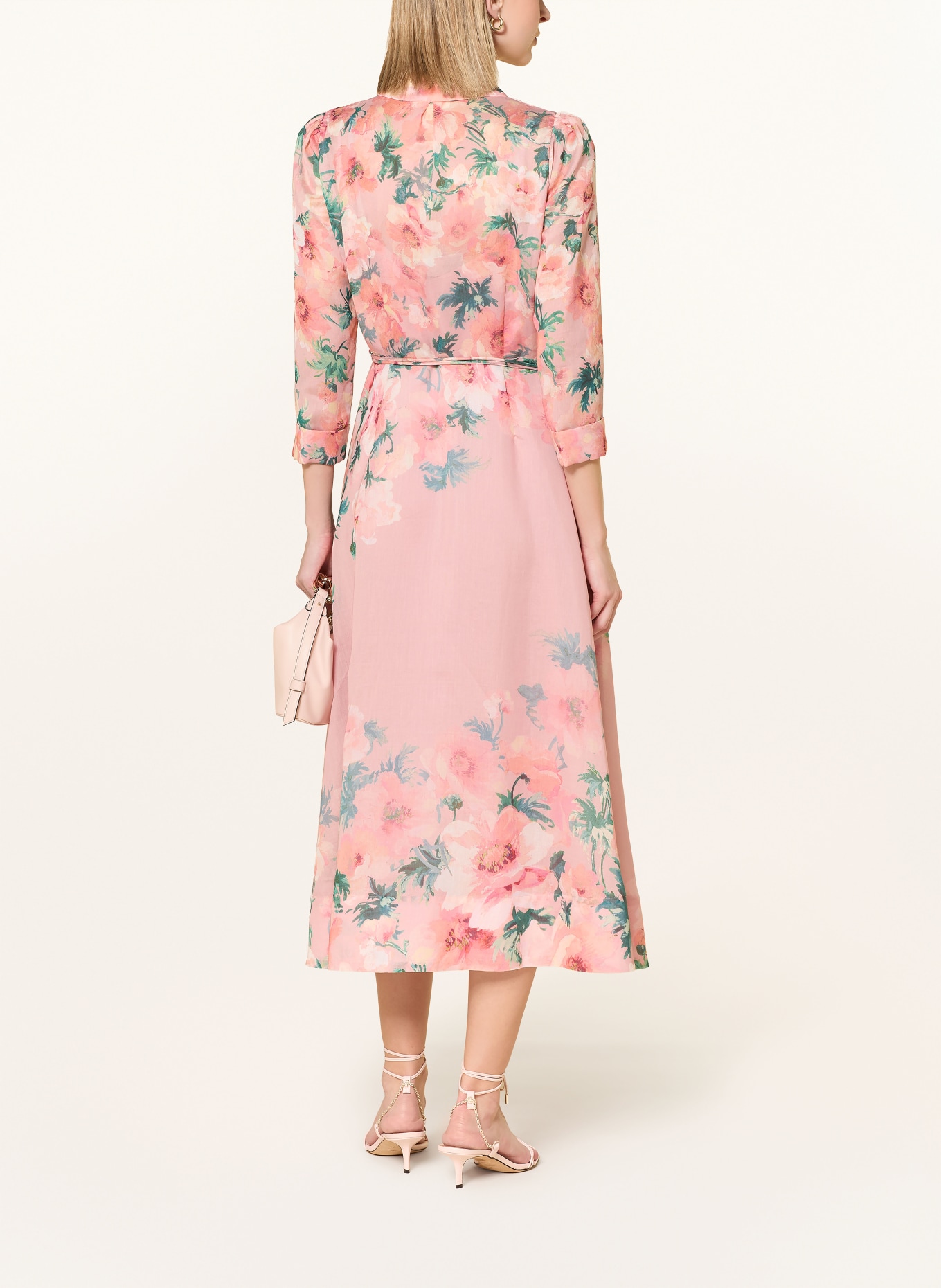 Phase Eight Hemdblusenkleid ANABELLA mit 3/4-Arm: HELLROSA / CREME / GRÜN