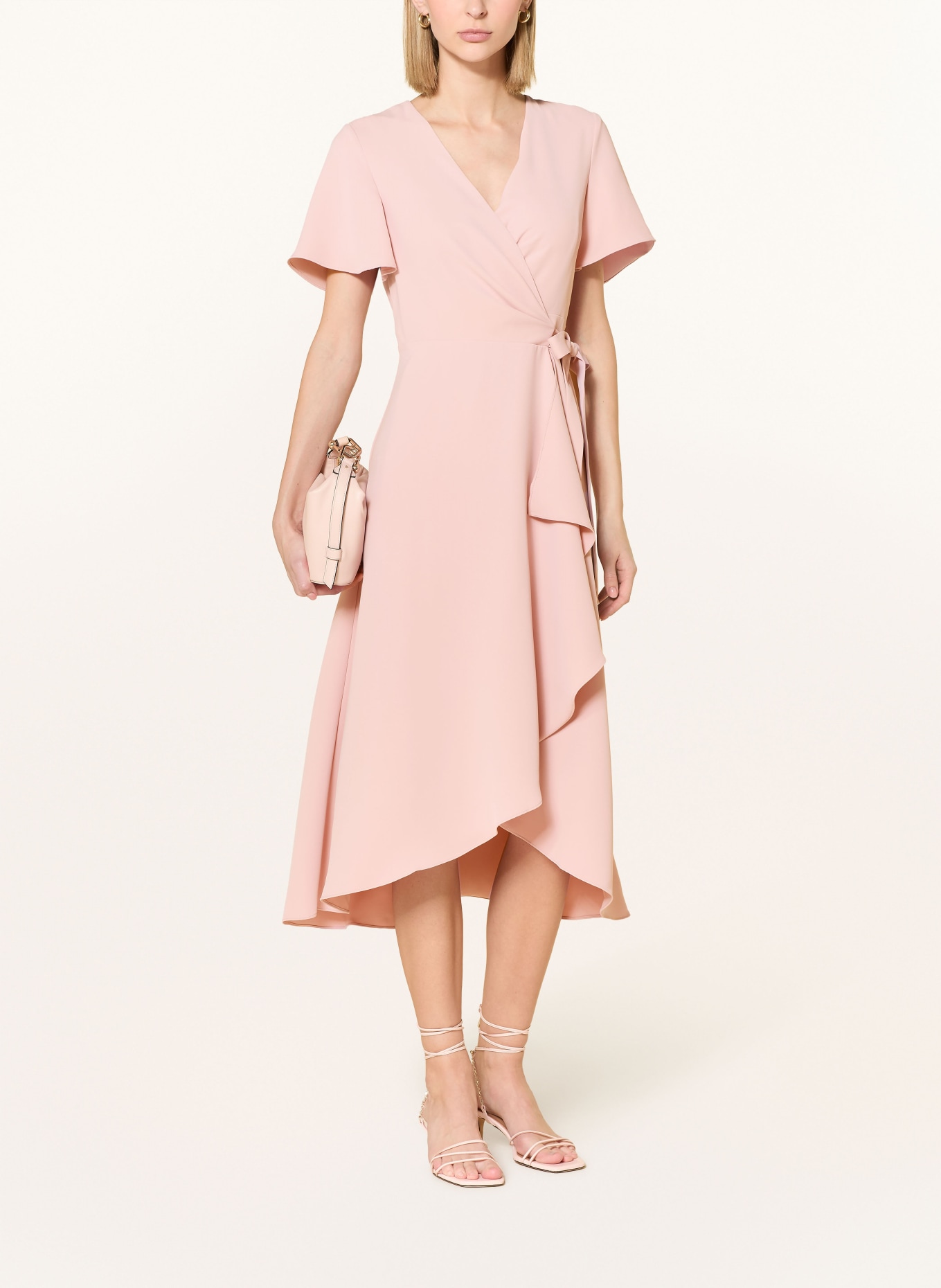 Phase Eight Jerseyové zavinovací šaty JULISSA s volány: SVĚTLE RŮŽOVÁ