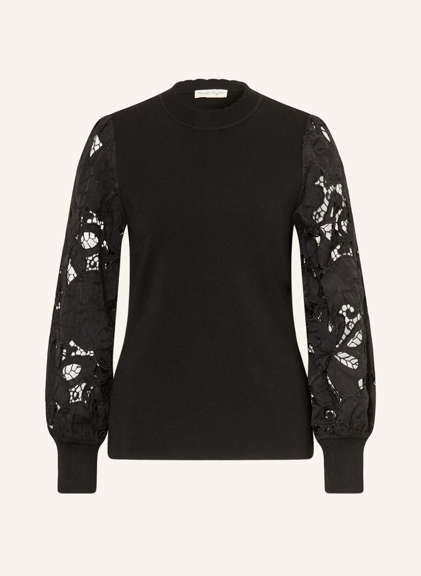 Phase Eight HARRIET sweater with eyelet lace: BLACK