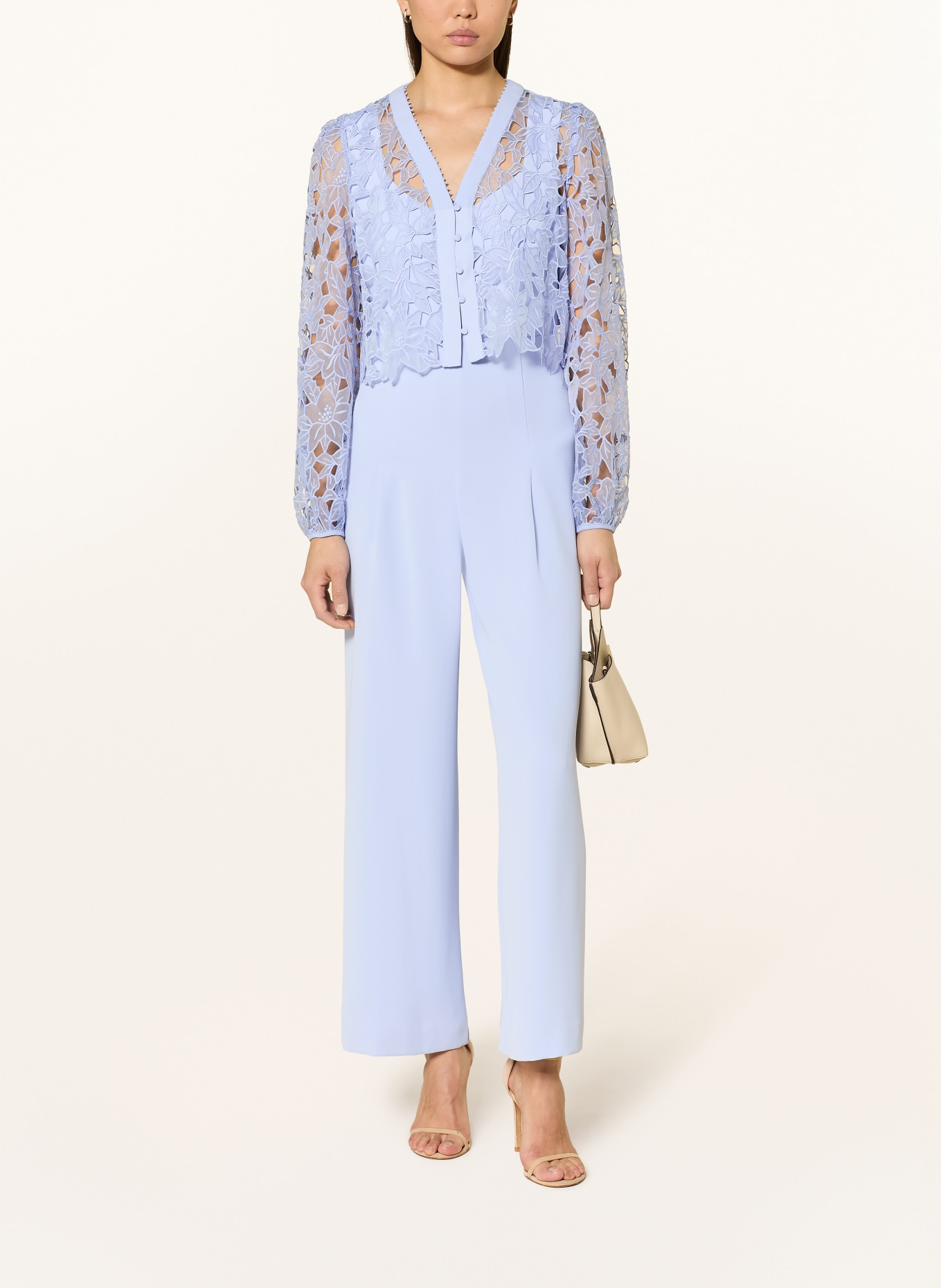 Phase Eight Zestaw WINONA: kombinezon i kurtka z koronki ażurowej: JASNONIEBIESKI