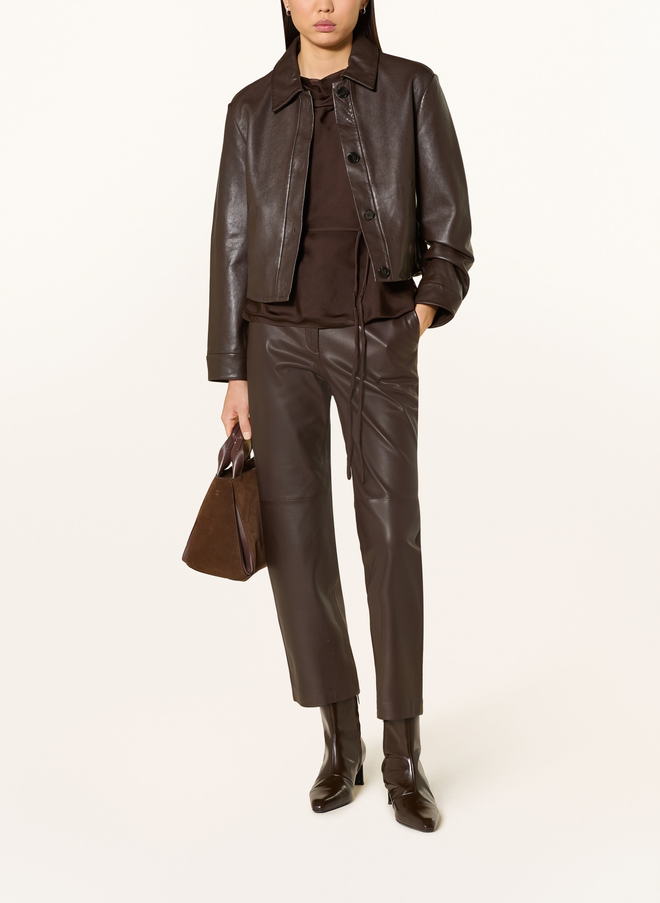 Phase Eight Bluzka HAZEL z jedwabiu: CIEMNOBRĄZOWY