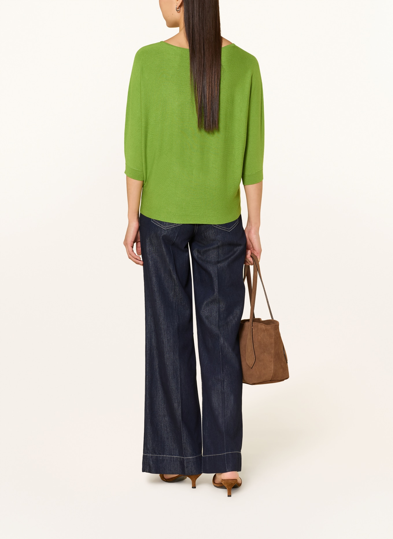 Phase Eight CRISTINE knit shirt with 3/4 sleeves: GREEN