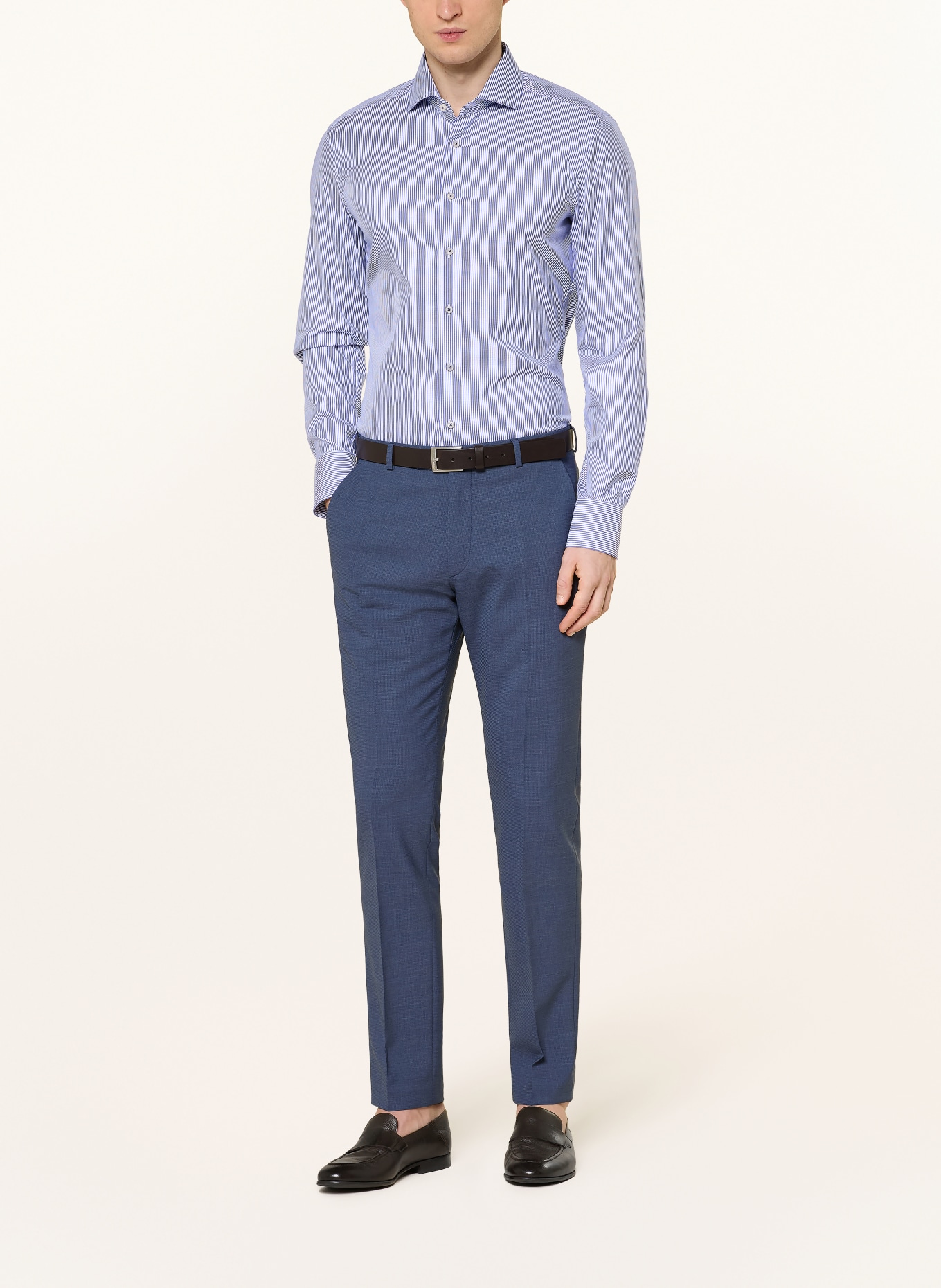 1863 by ETERNA Hemd Slim Fit: DUNKELBLAU / WEISS