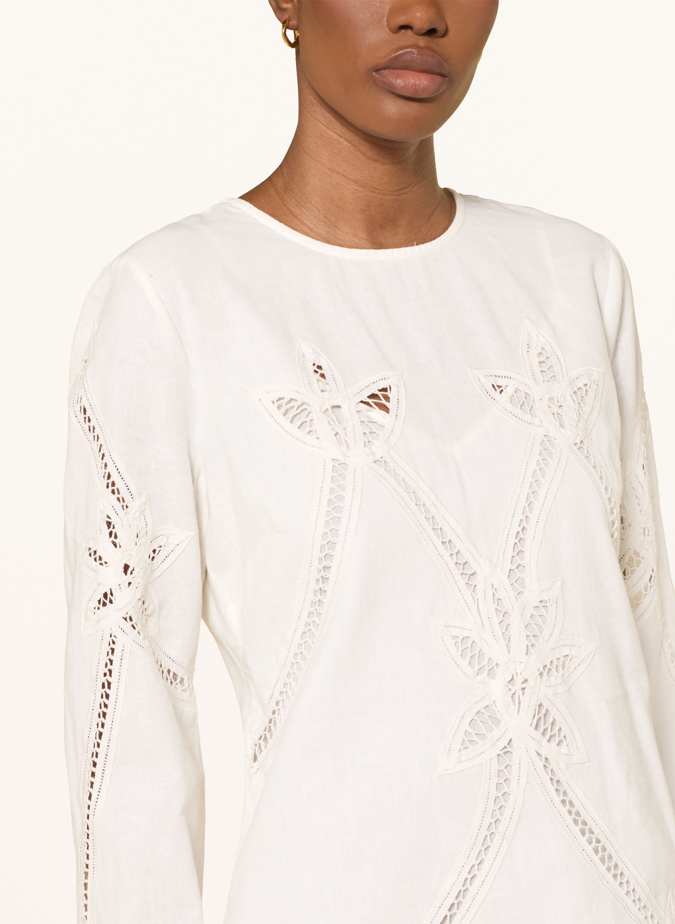 Veronica Beard Kleid AMBERG mit Lochspitze: ECRU