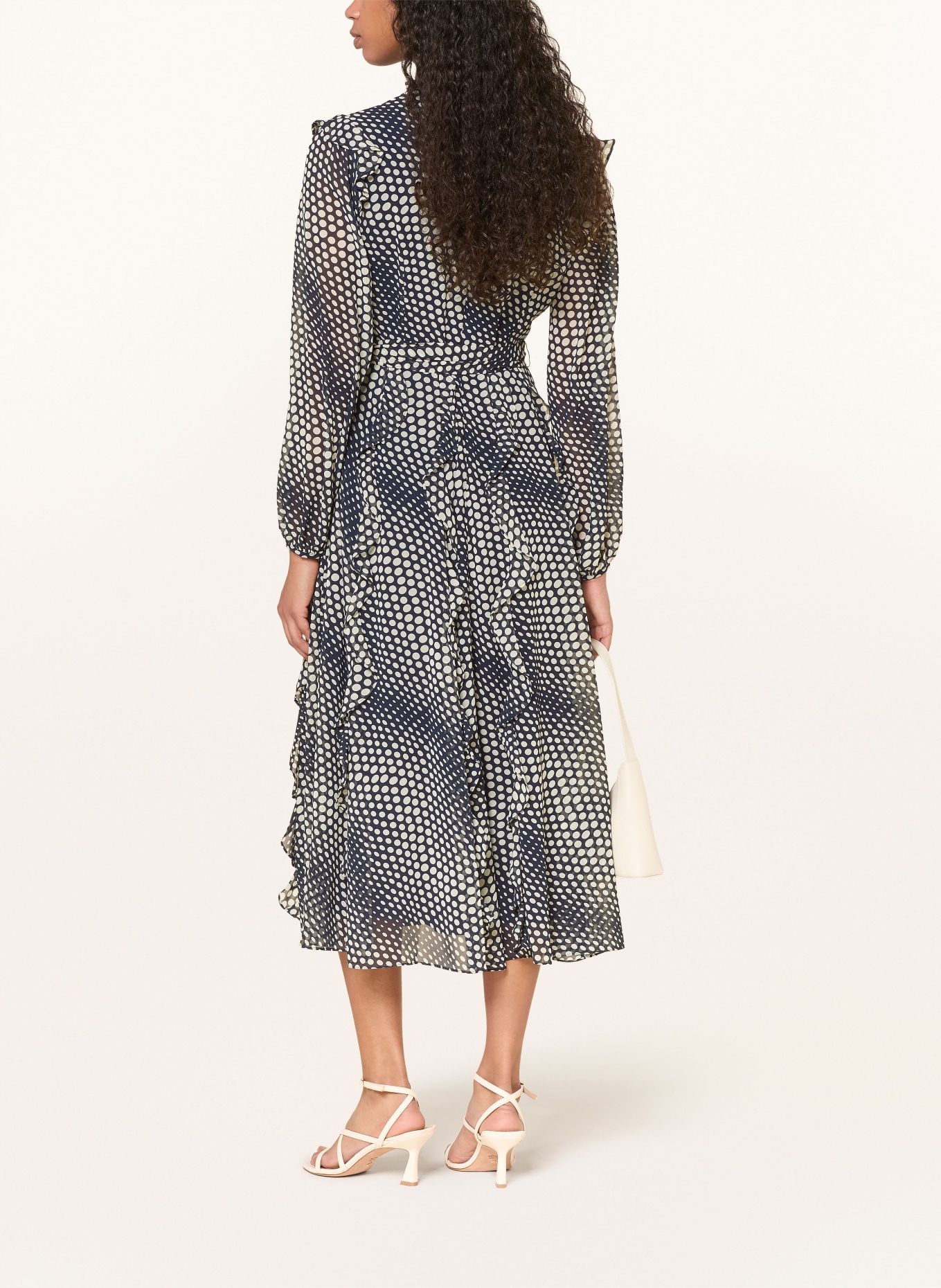 HOBBS Sukienka MIRIAM z falbanami: GRANATOWY / KREMOWY